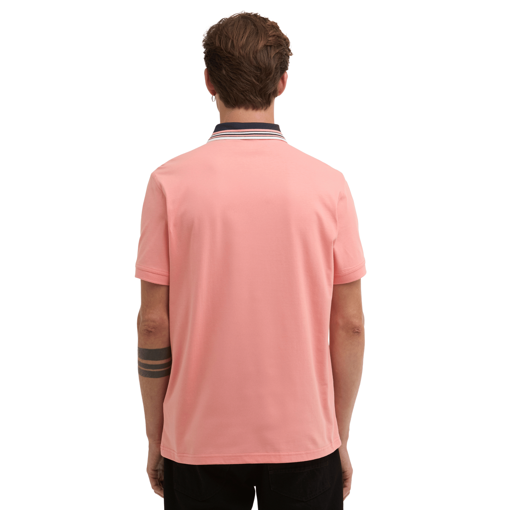 Mens Barbour International Burnt Coral Burnwood S/s Polo