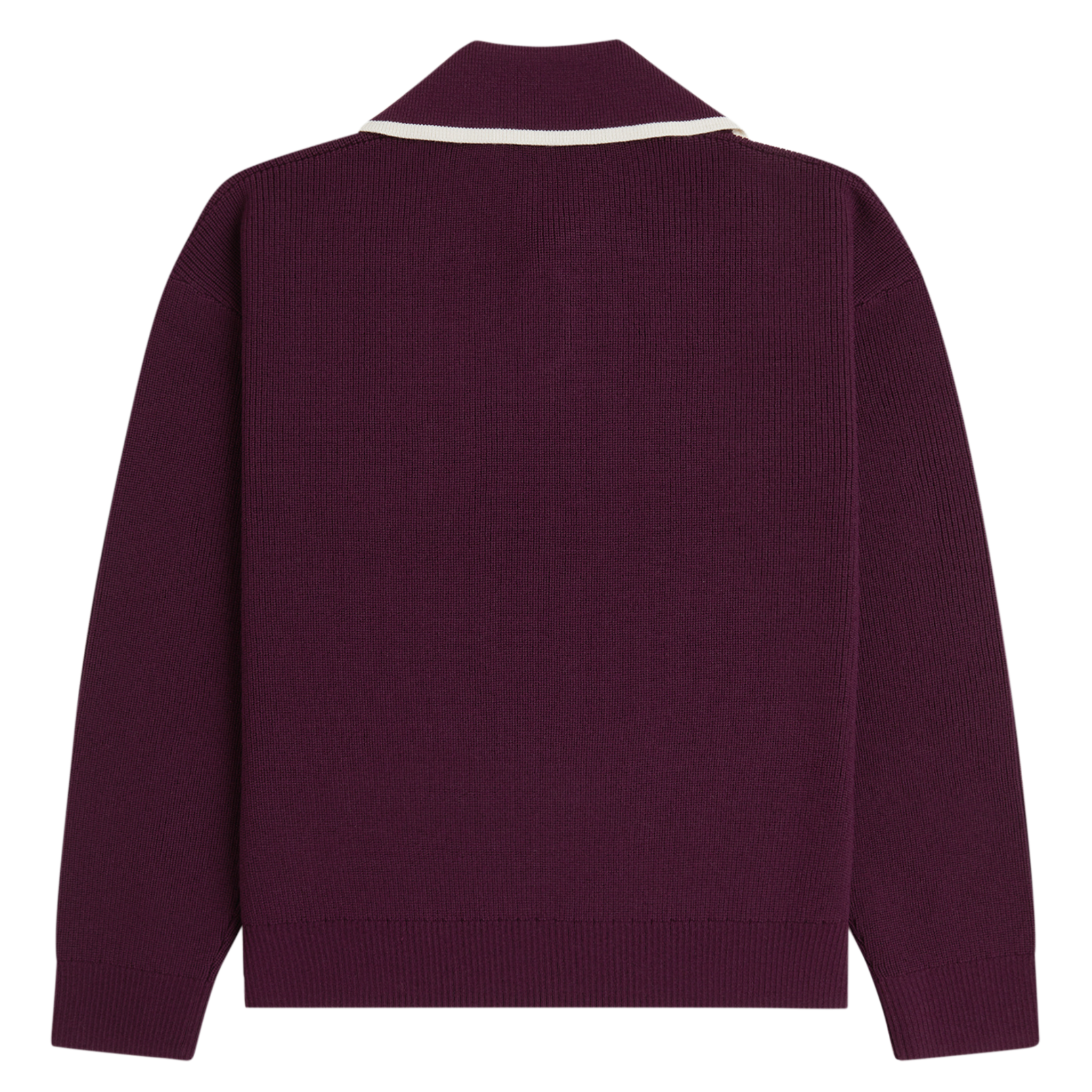 Womens Fred Perry Plum Wide Collar Knitted Top