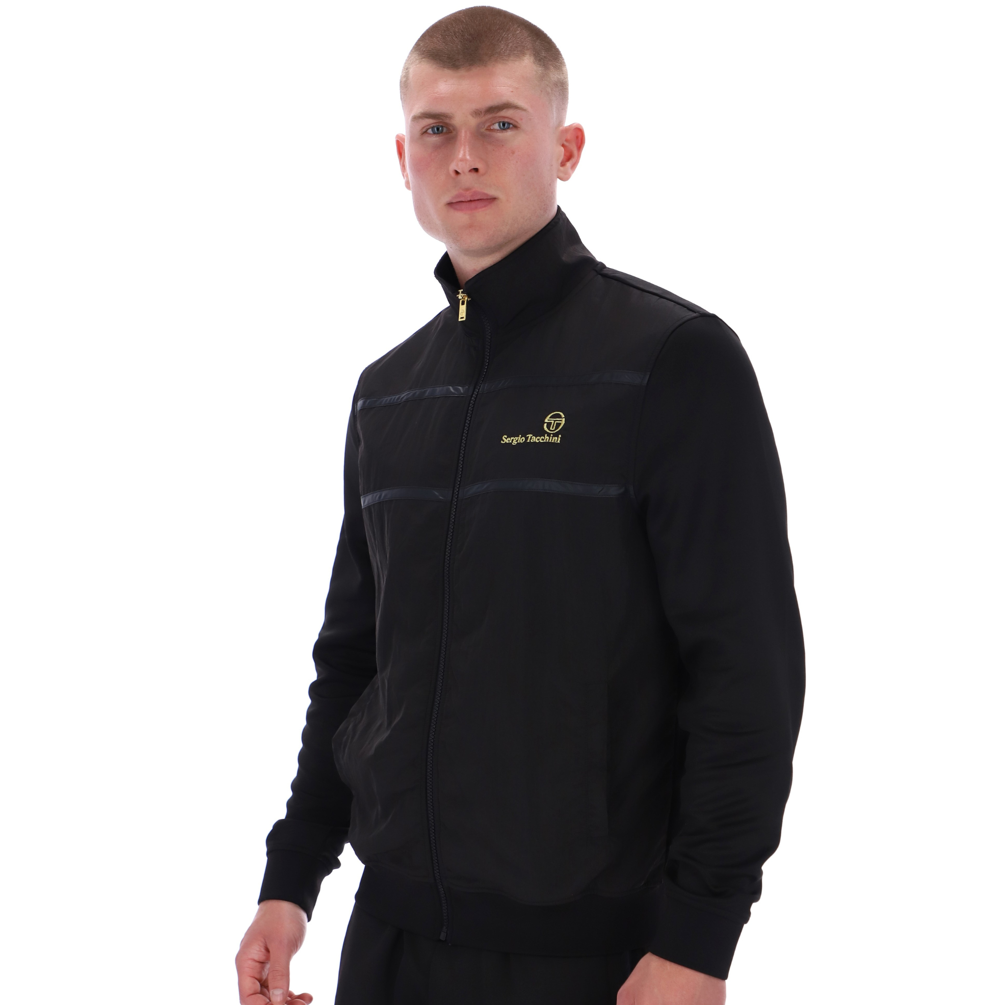 Mens Sergio Tacchini Black Cassio Track Top