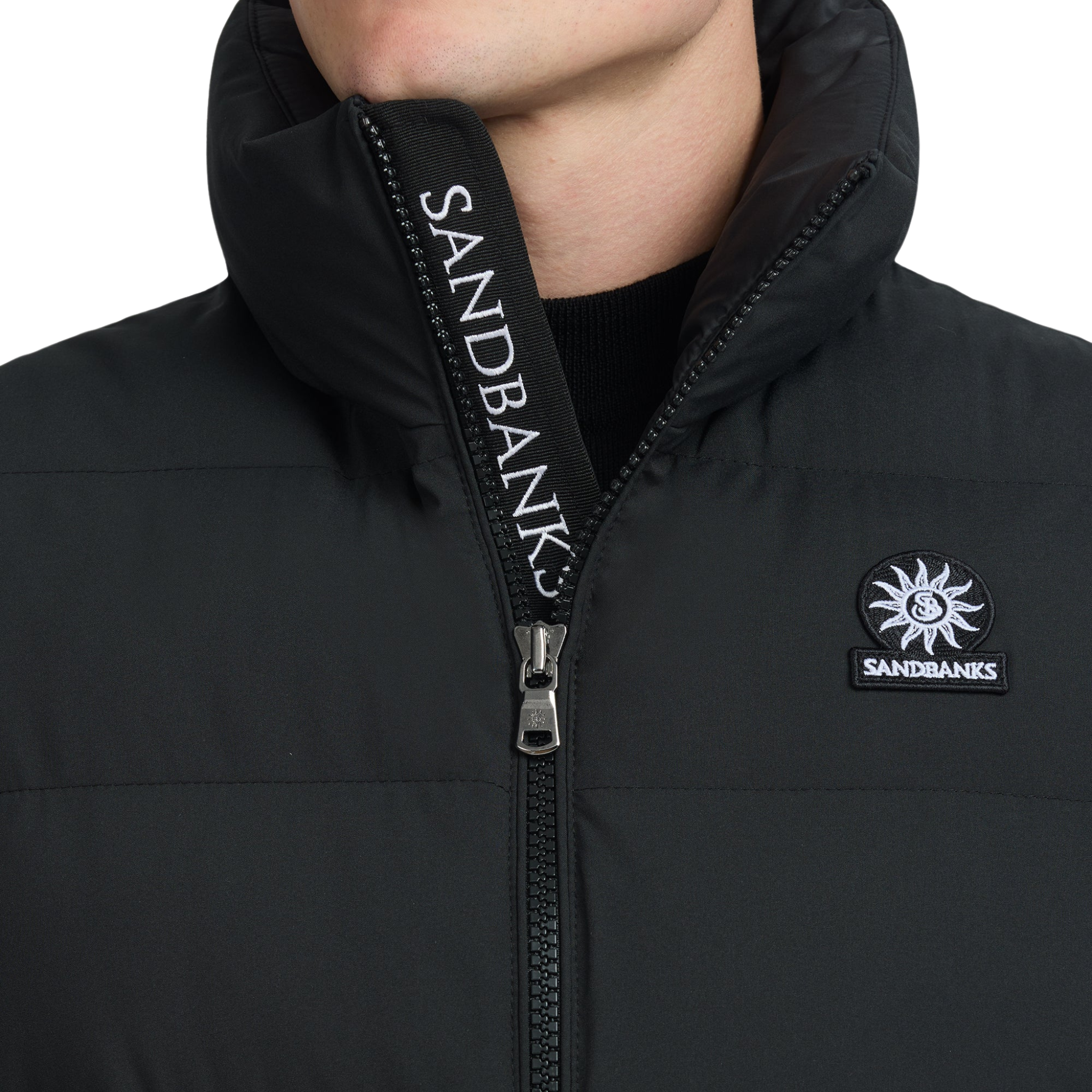 Mens Sandbanks Black Clifftop Gilet