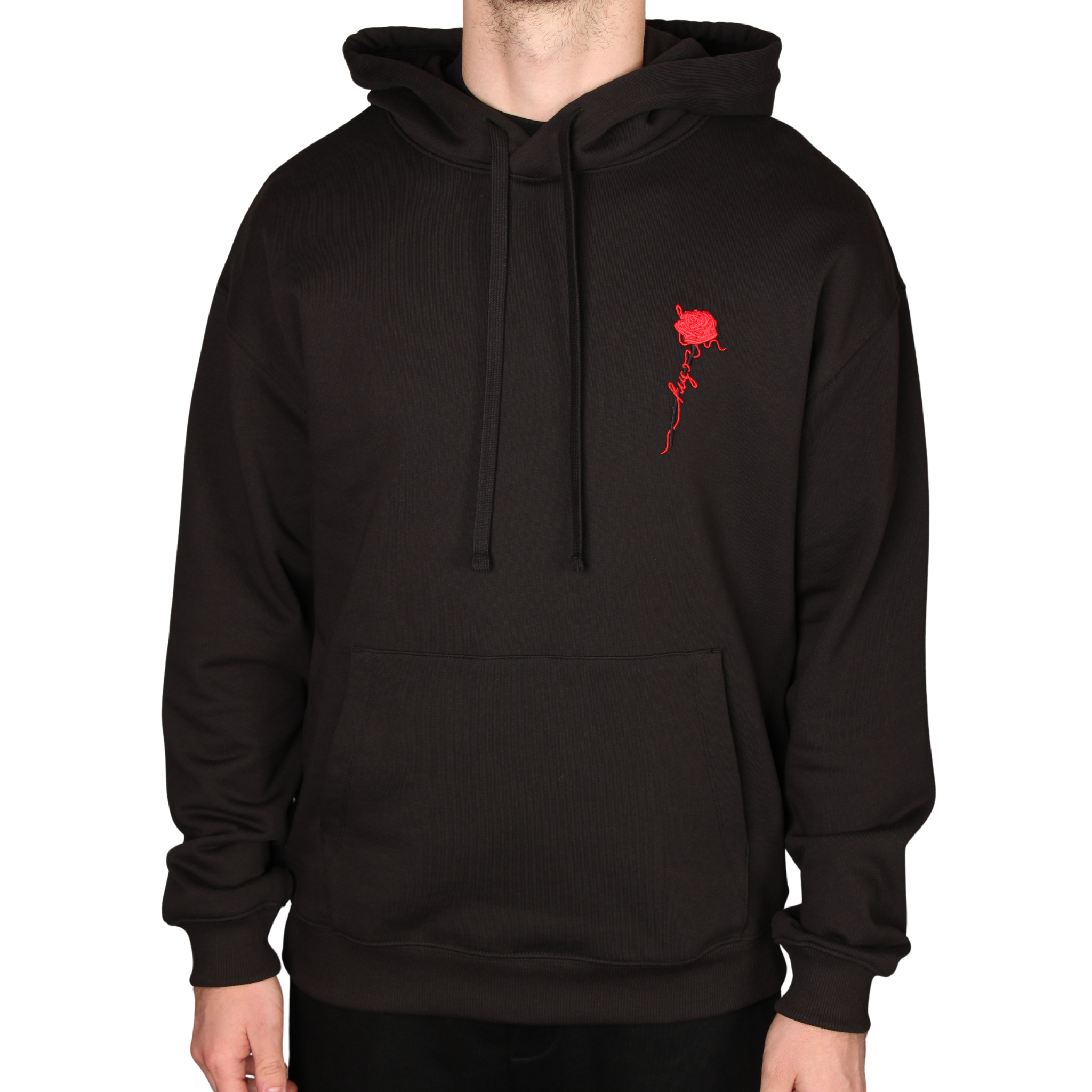 Mens HUGO Black Diflowhood Hoodie