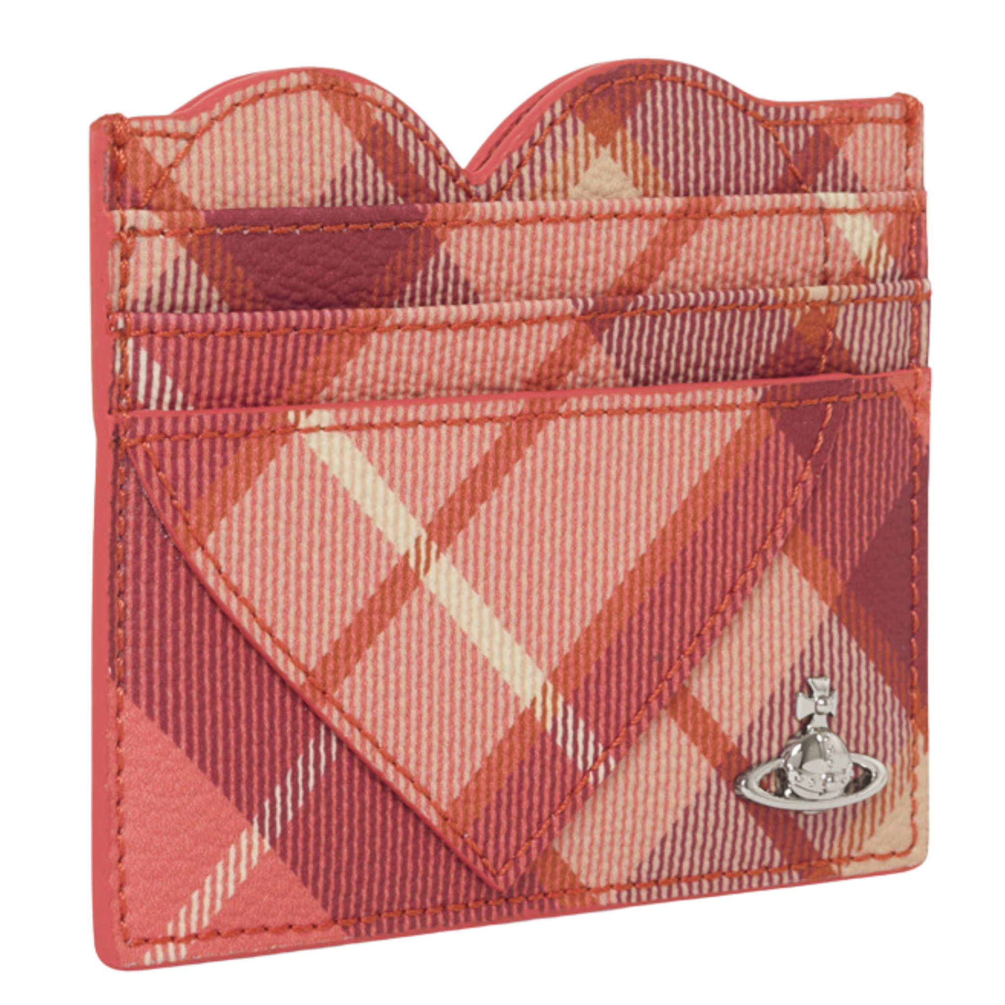 Womens Vivienne Westwood Fraser Pink Tartan Heart Card Holder