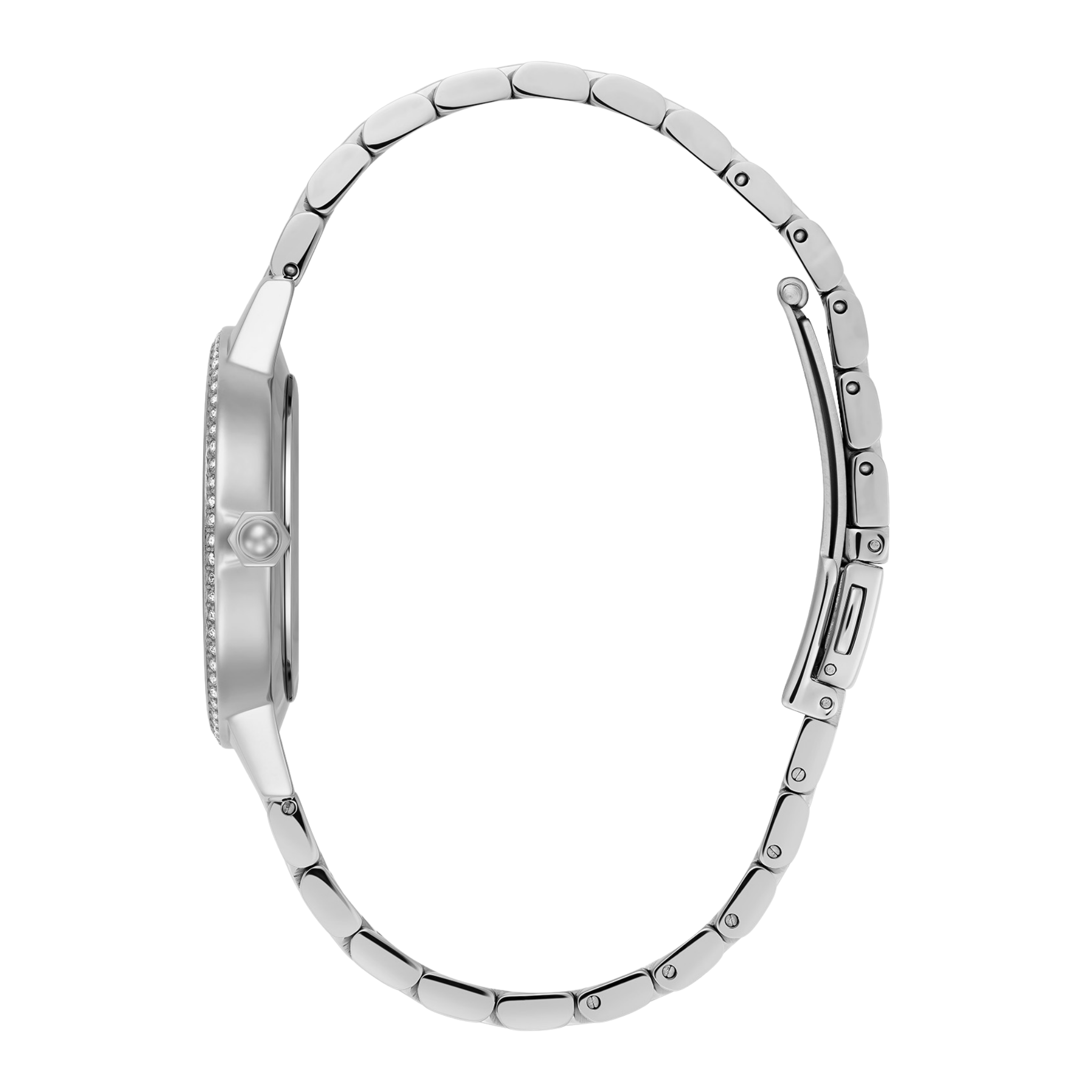 Womens Olivia Burton Silver/Pearlized Dial Captivate Bracelet Watch