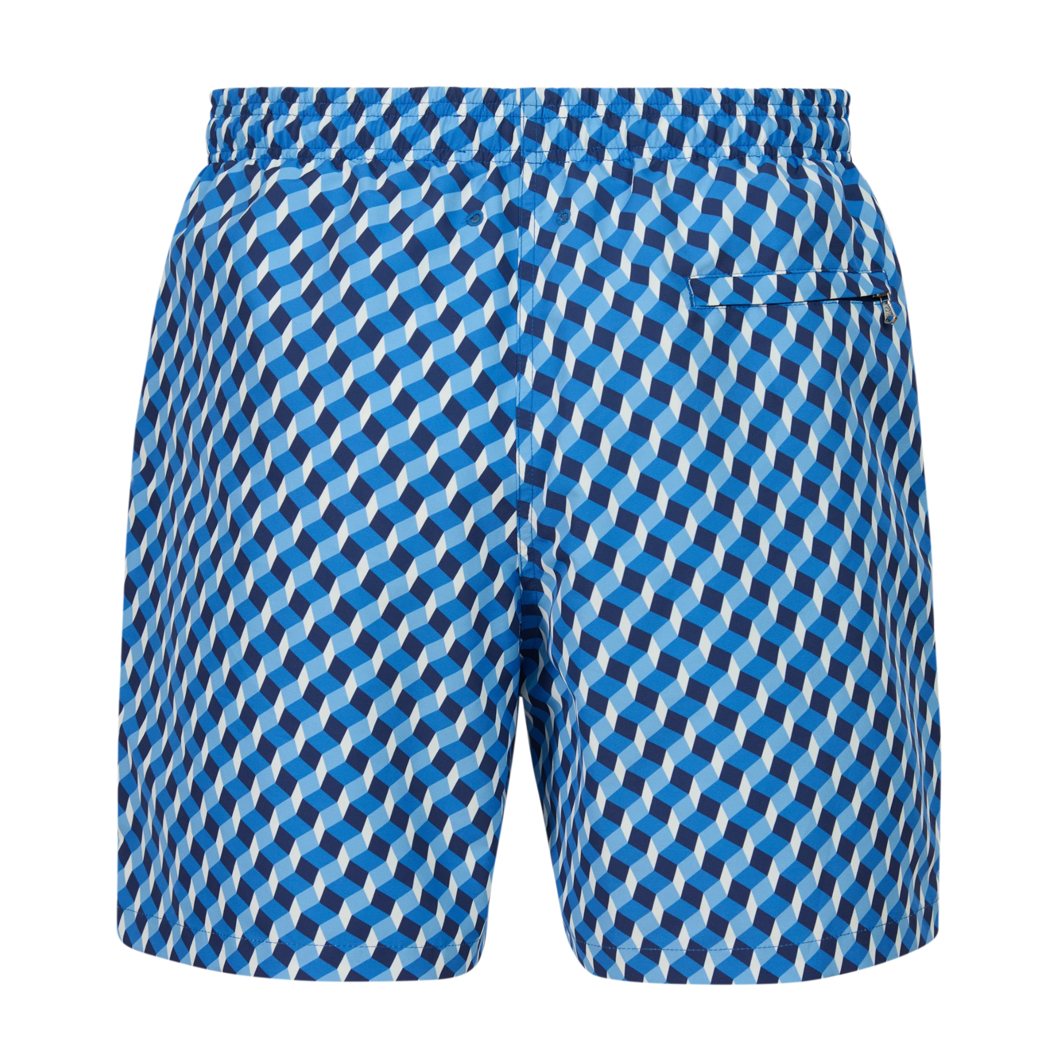 Mens Sandbanks Blue Geometric Swim Shorts