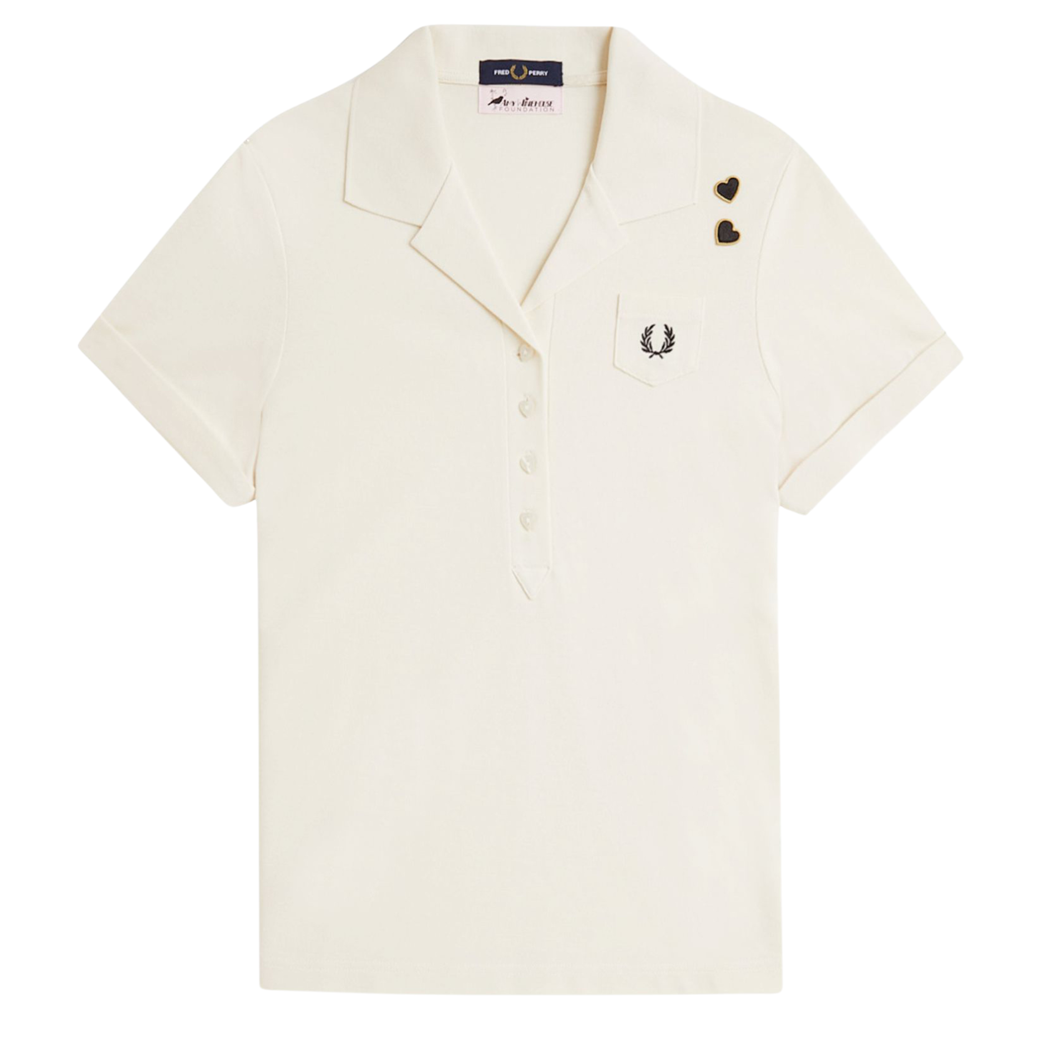 Womens Fred Perry x Amy Winehouse Ecru Pocket Detail S/s Polo Shirt
