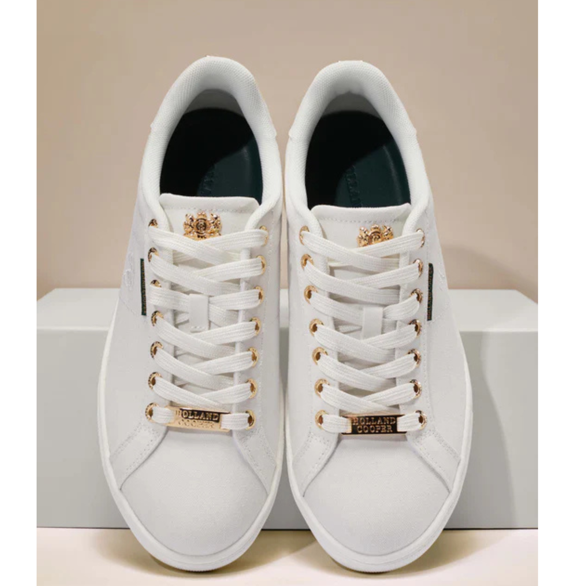 Womens Holland Cooper White Chelsea Court Trainers