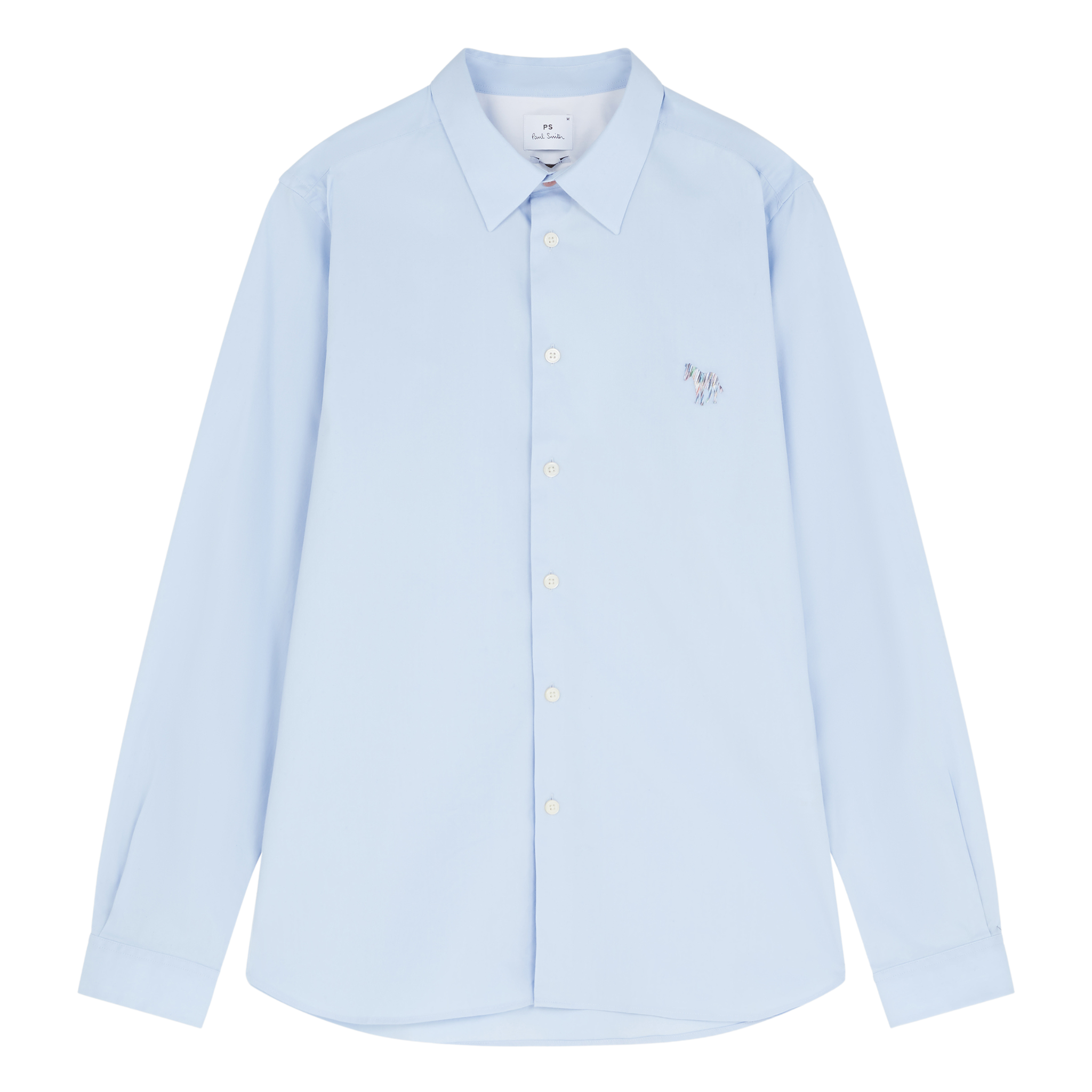 Mens Paul Smith Blue Zebra Embroidered Tailored Fit L/s Shirt