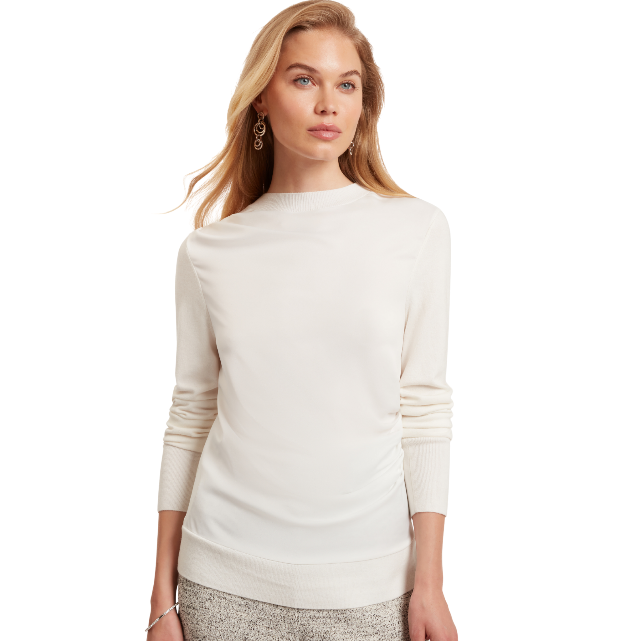 Womens Ted Baker Ivory Leslay Draped Front Knitted Jumper