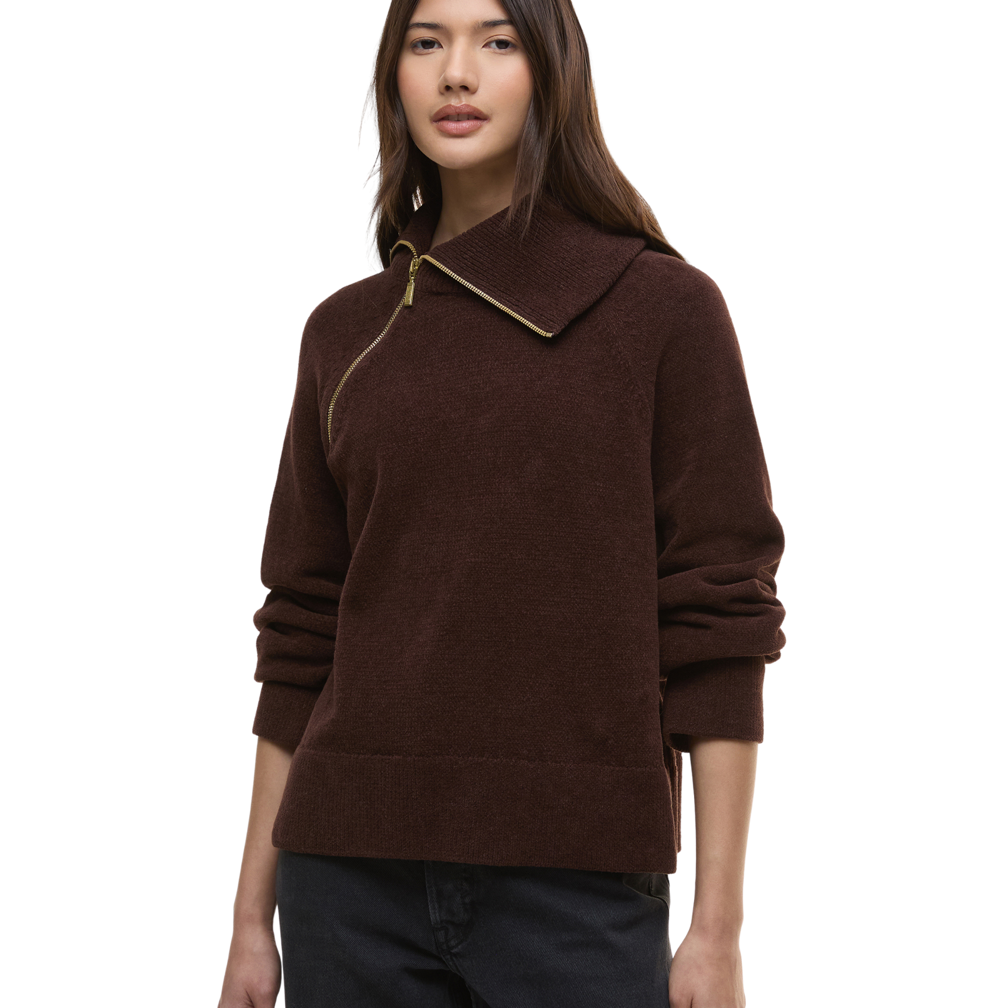 Womens Barbour International Chocolate Saskia Knitted Jumper