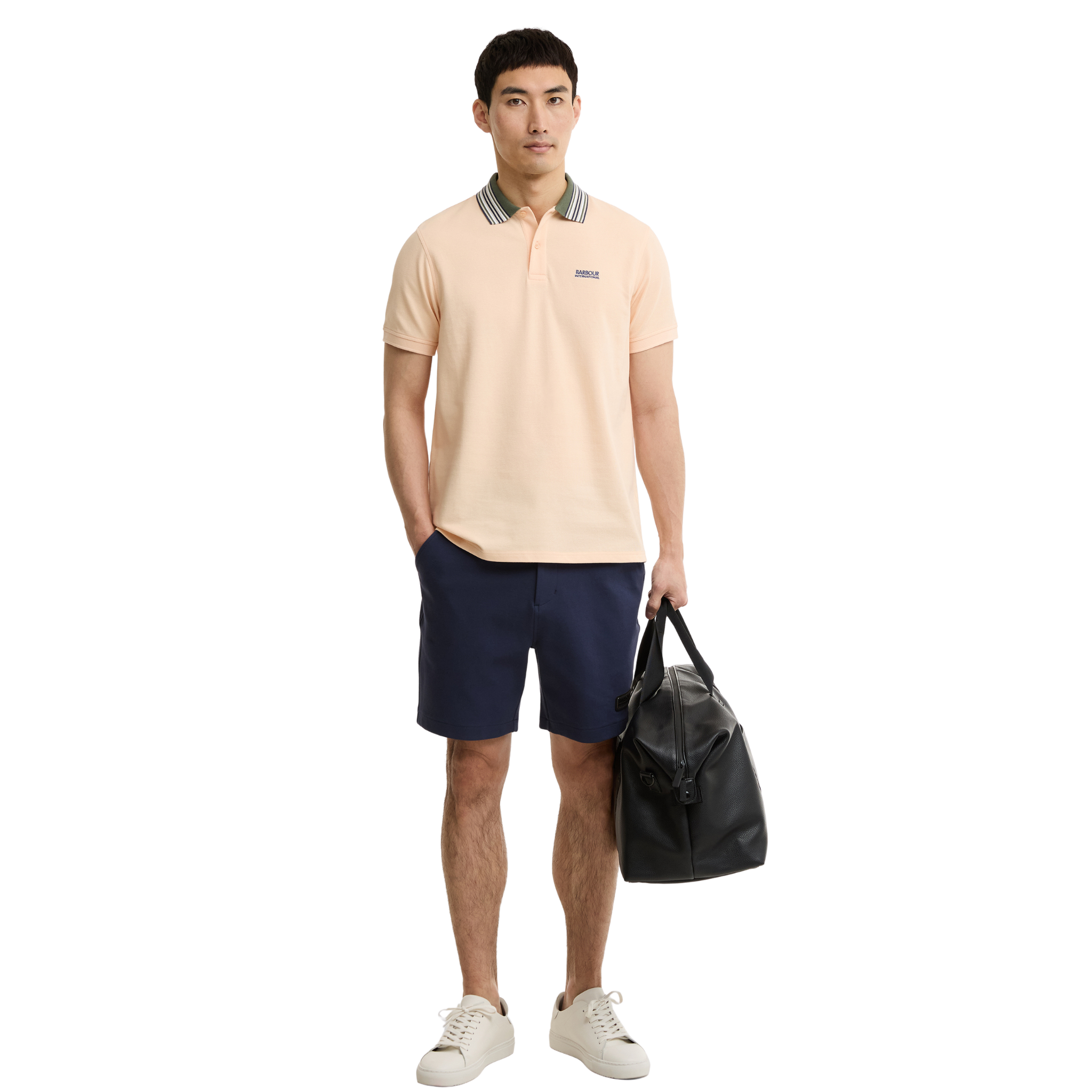 Mens Barbour International Bleached Apricot Neville S/s Polo Shirt