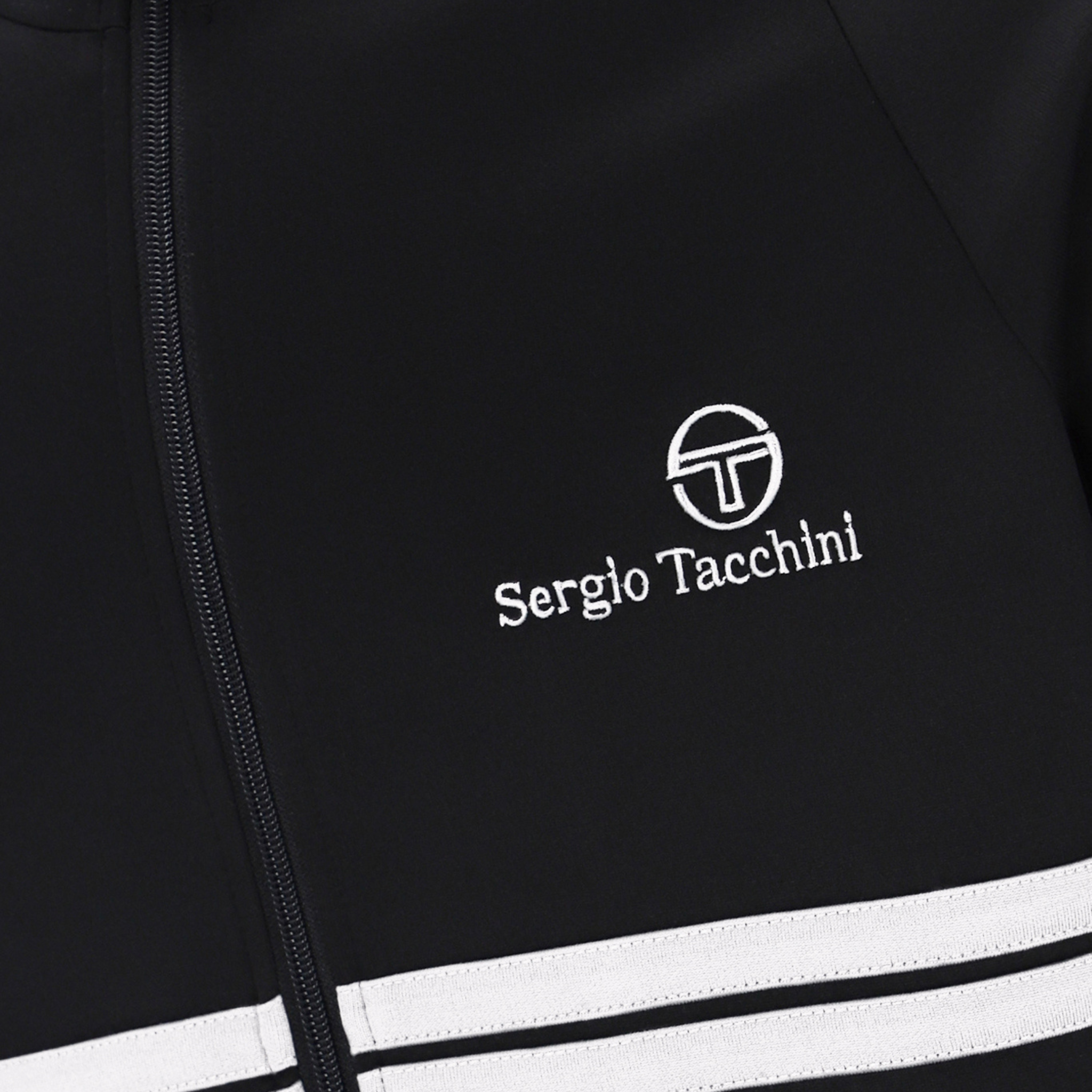 Mens Sergio Tacchini Black/White New Dallas Track Top