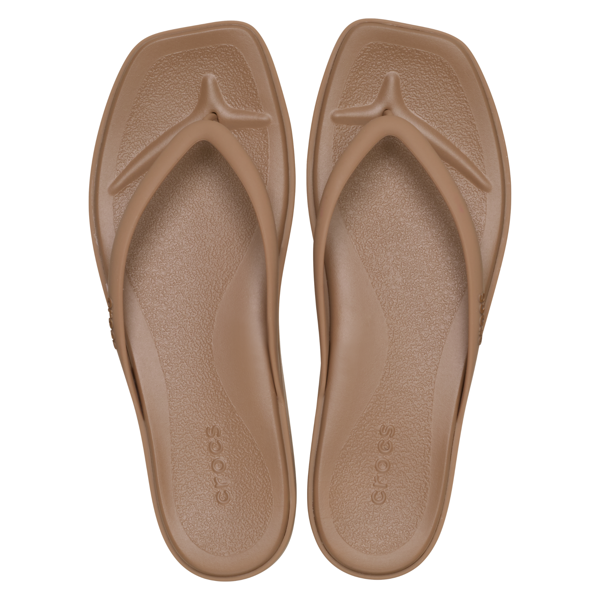 Womens Crocs Milk Chocolate Miami Flip Flops