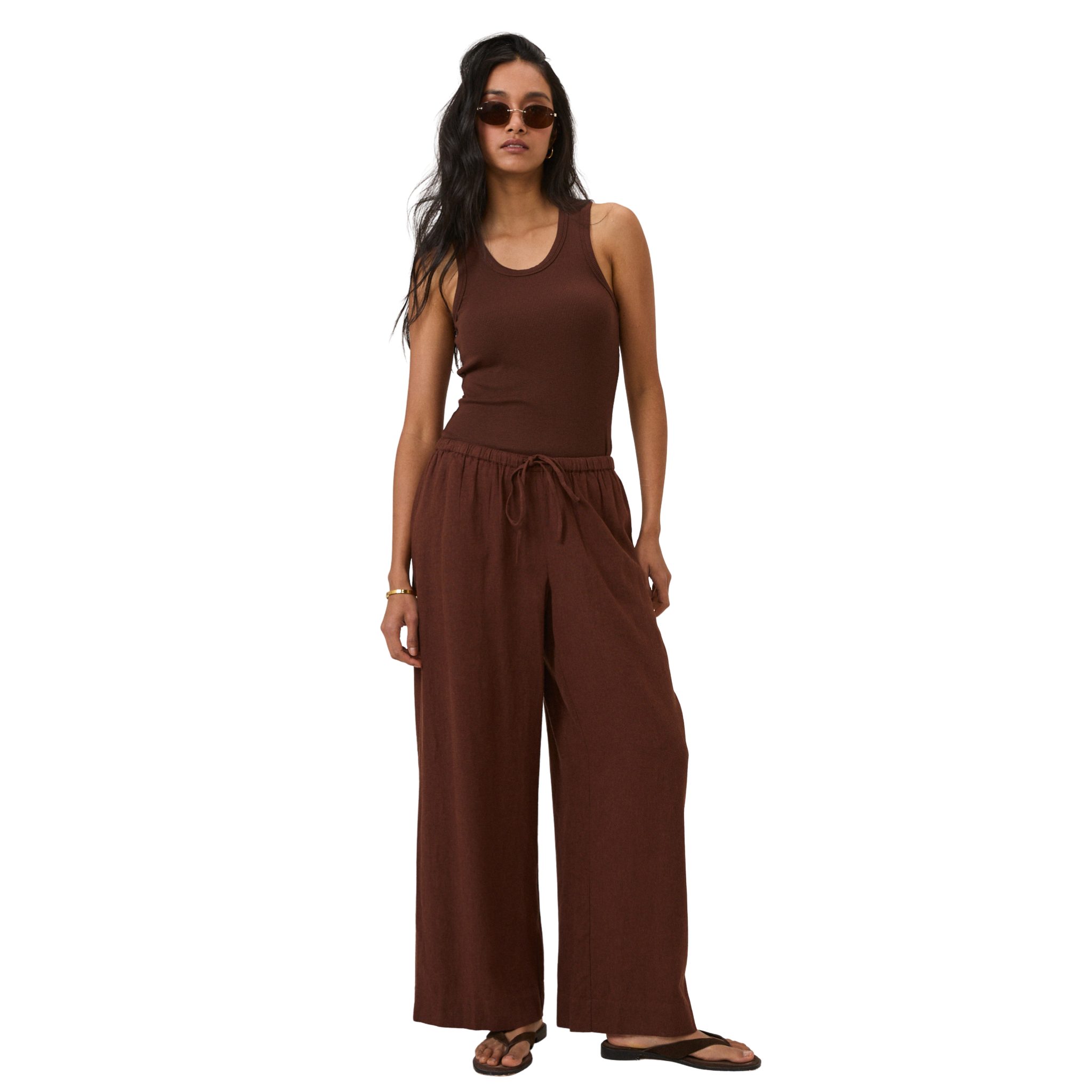 Womens Nobody's Child Brown Tadlow Linen Trousers