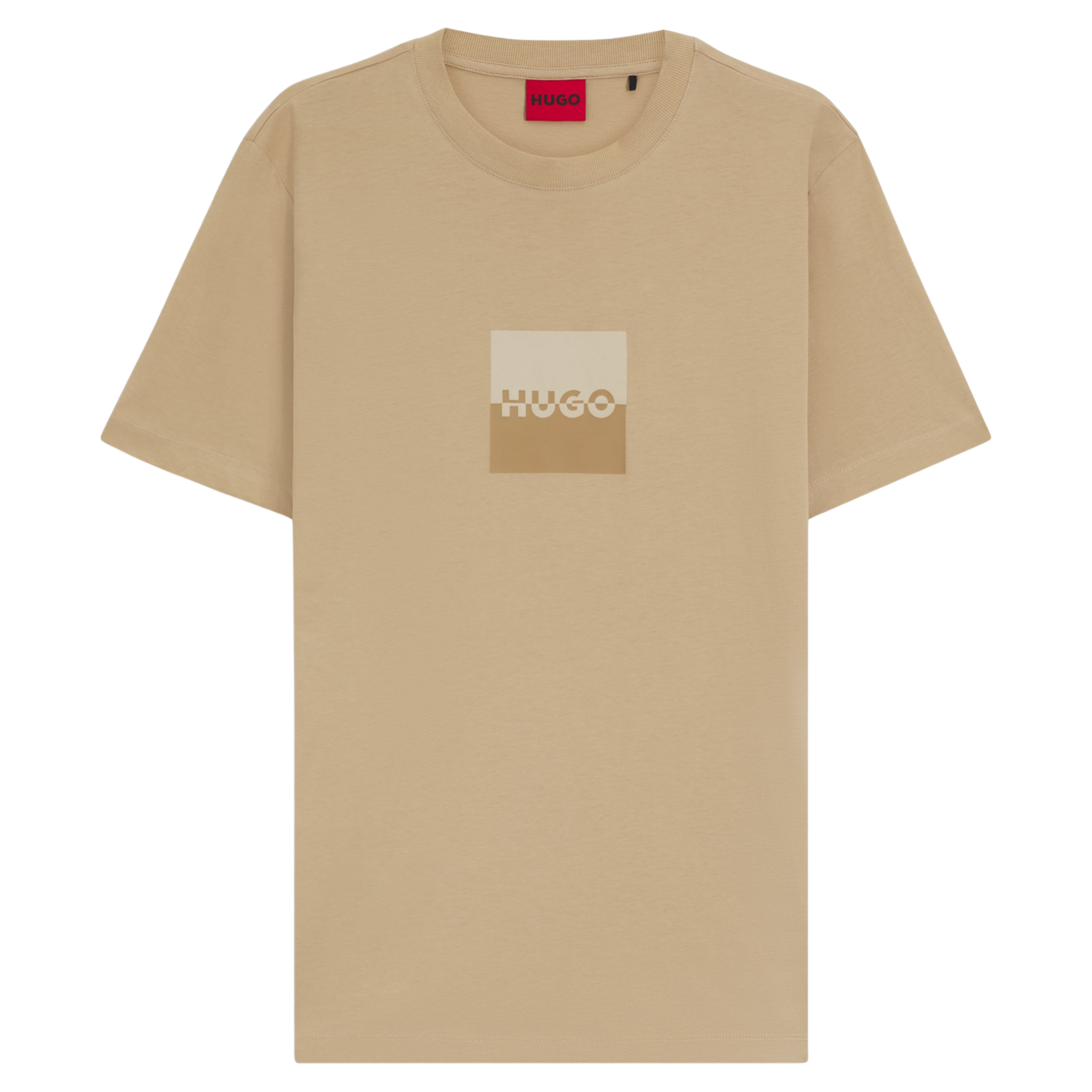 Mens HUGO Medium Beige Dusplit S/s T Shirt
