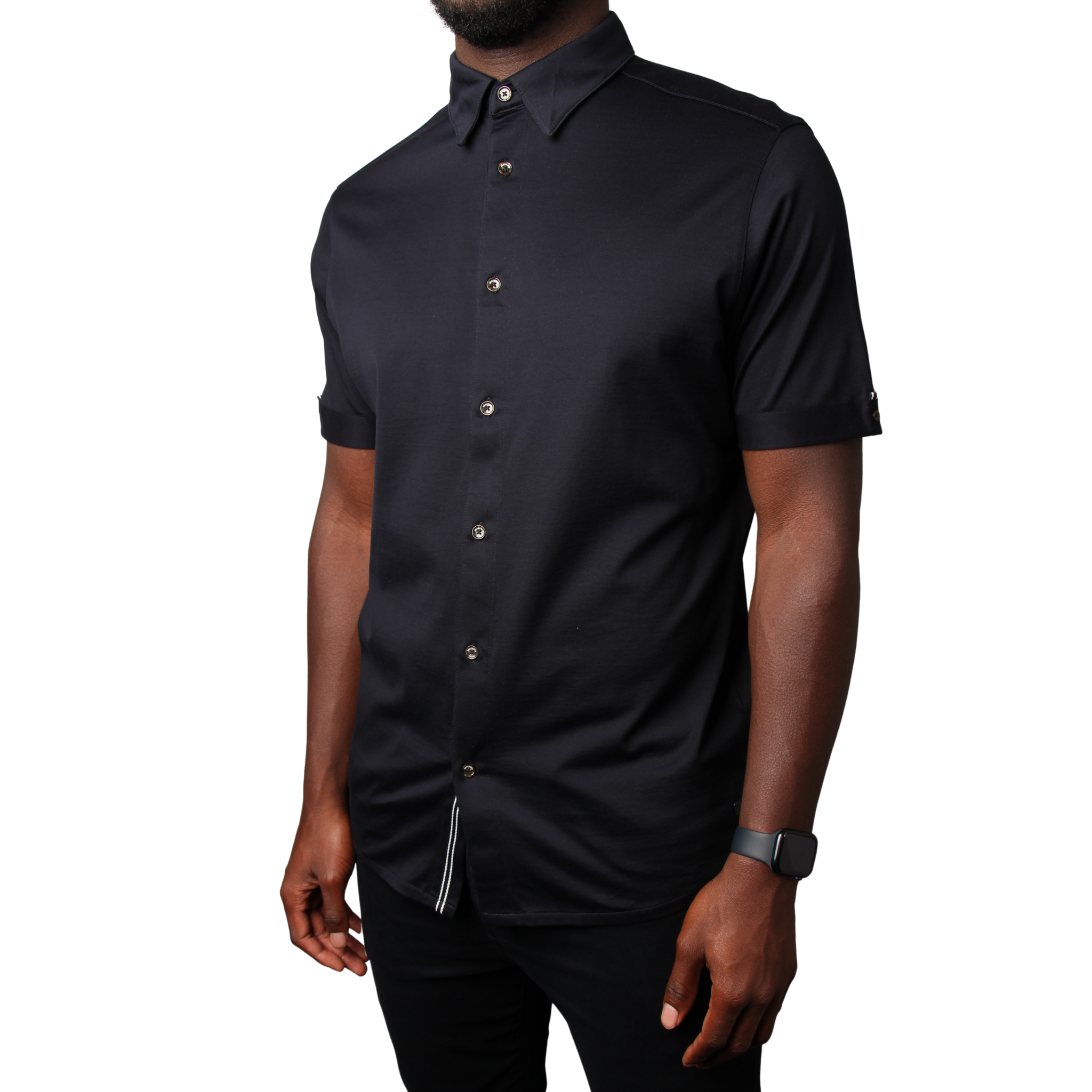Mens Mercery Navy Enfield Lux Jersey S/s Shirt