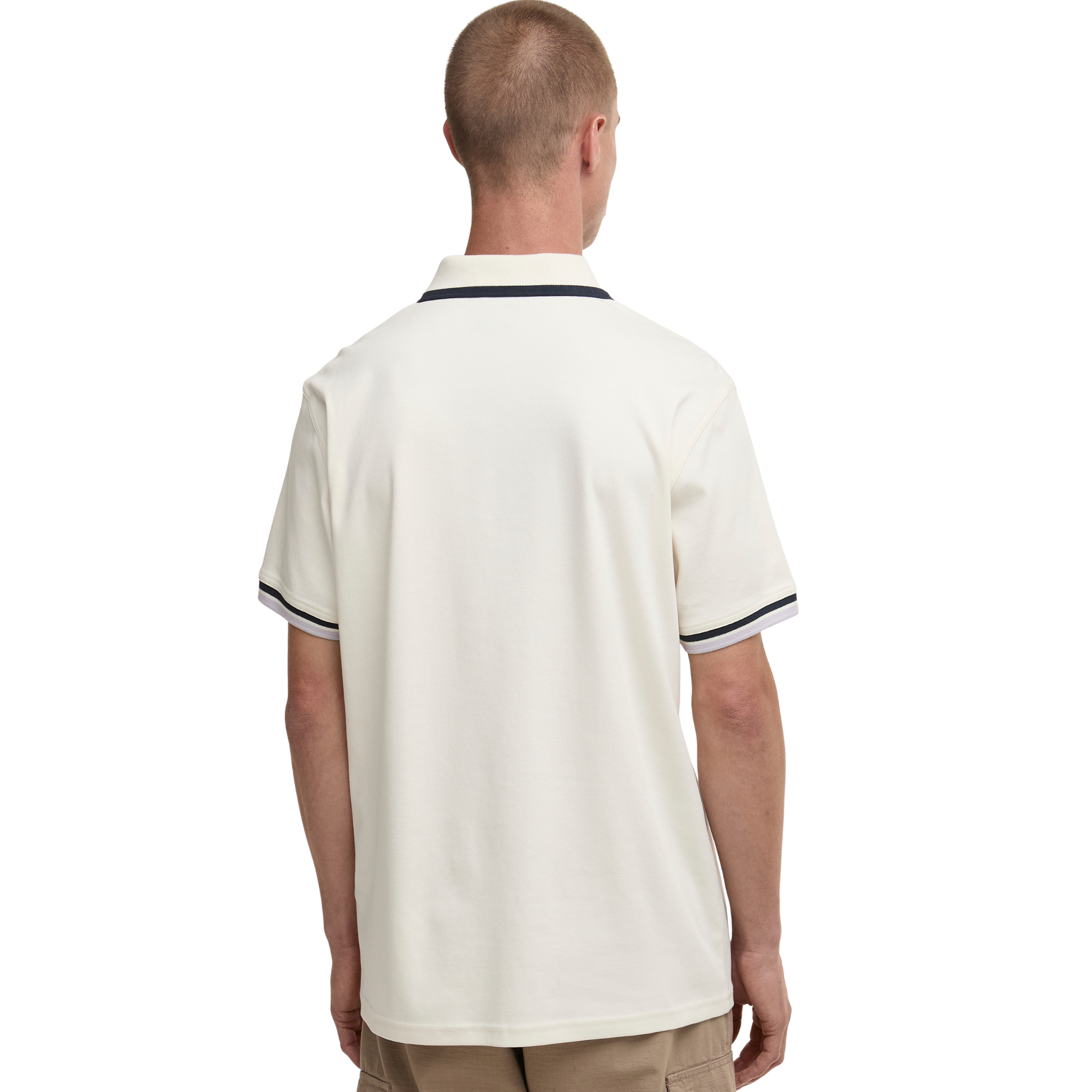 Mens Barbour International Whisper White Panter Zip S/s Polo