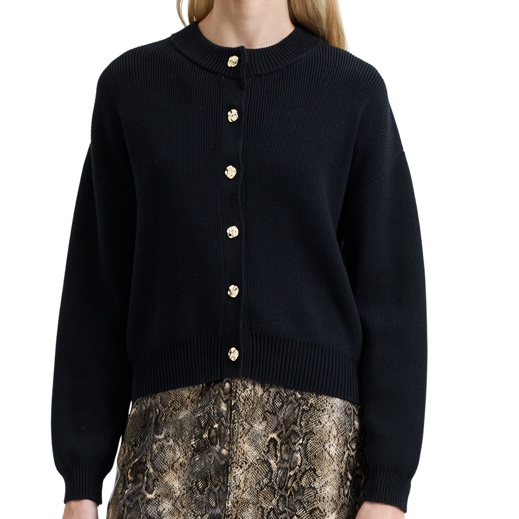 Womens French Connection Utility Blue Milano Mozart Cardigan