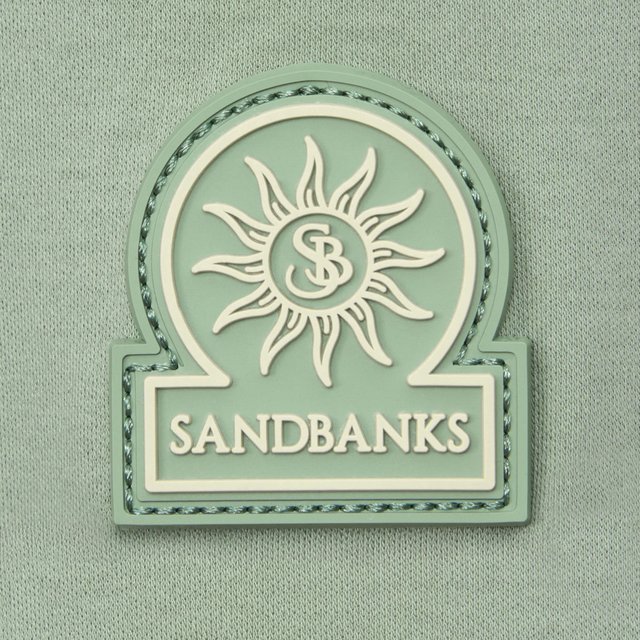 Mens Sandbanks Sage Silicone Zip S/s Polo Shirt