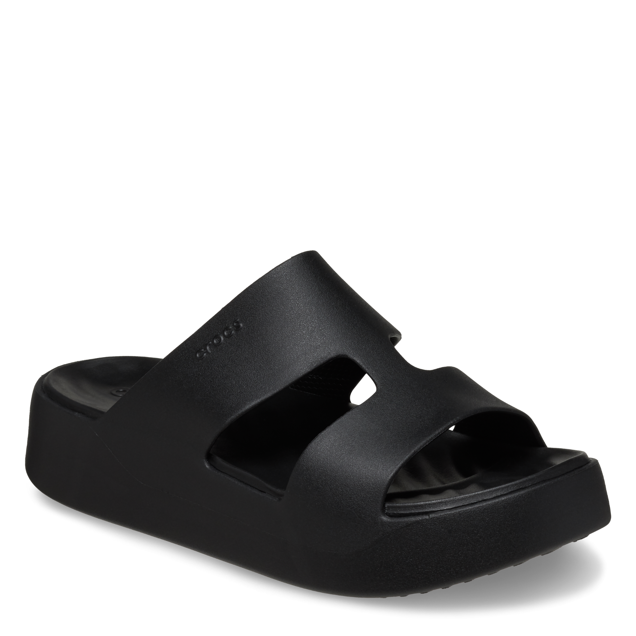 Womens Crocs Black Getaway Platform H-Strap Sandals