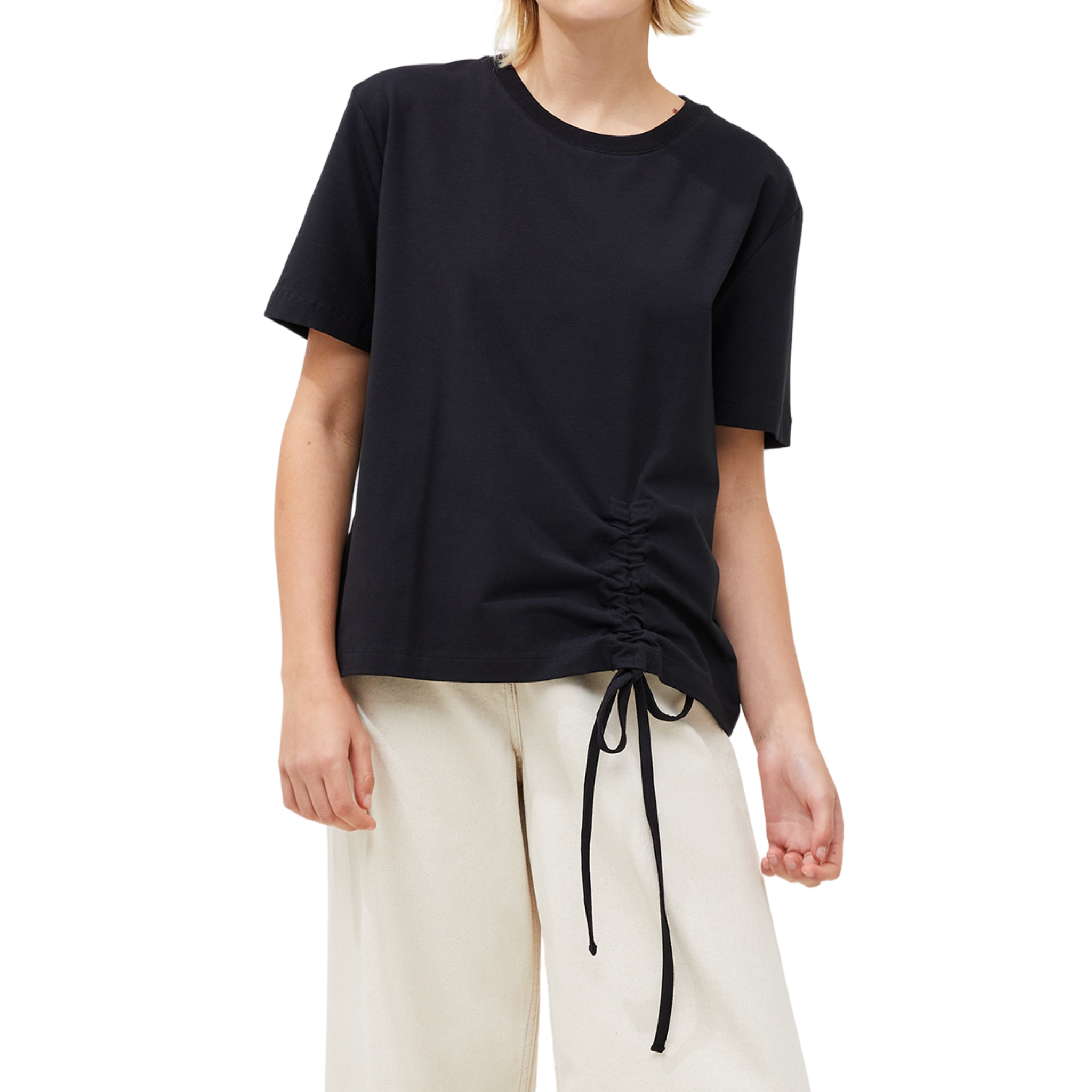 Womens French Connection Blackout Rallie Rouched S/s T Shirt