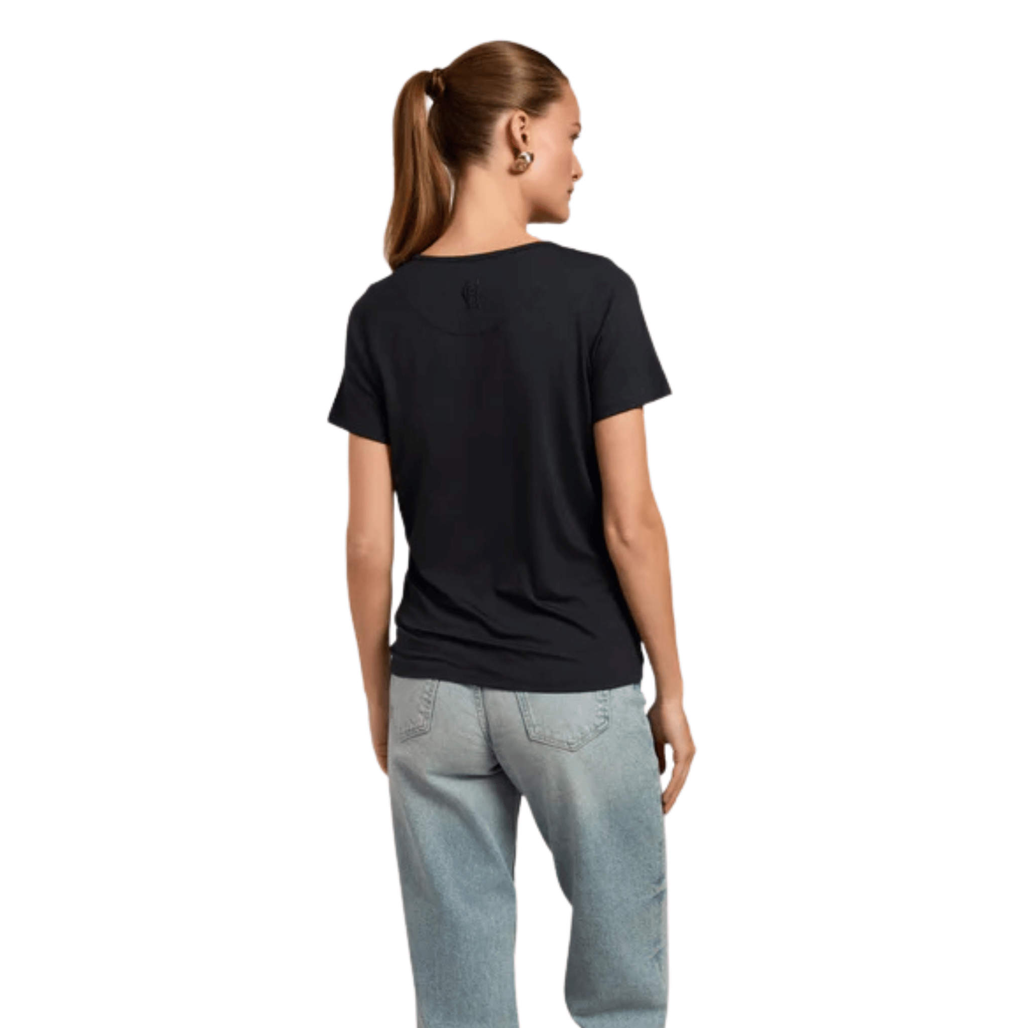 Womens Holland Cooper Navy Relax Fit V-Neck S/s T Shirt