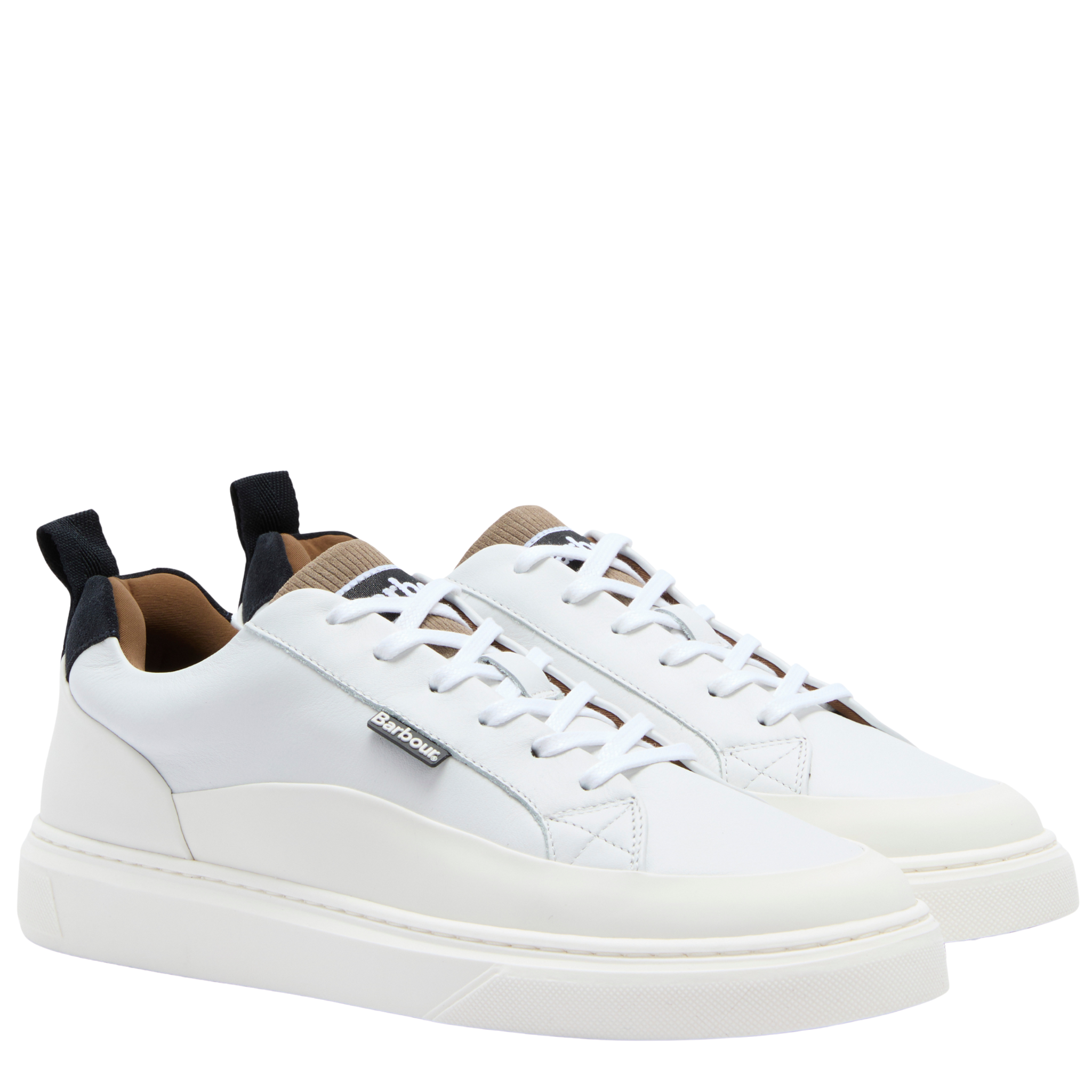 Mens Barbour White/Navy Stannington Trainers