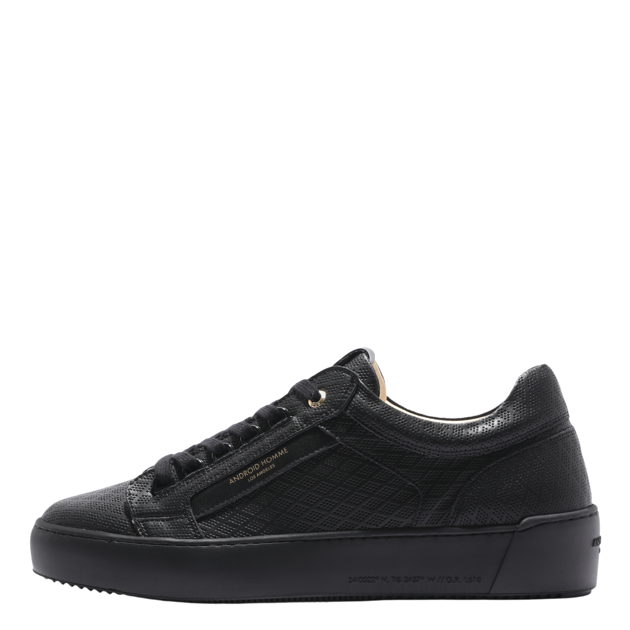 Mens Android Homme Black Venice Diamond Perforated Trainers