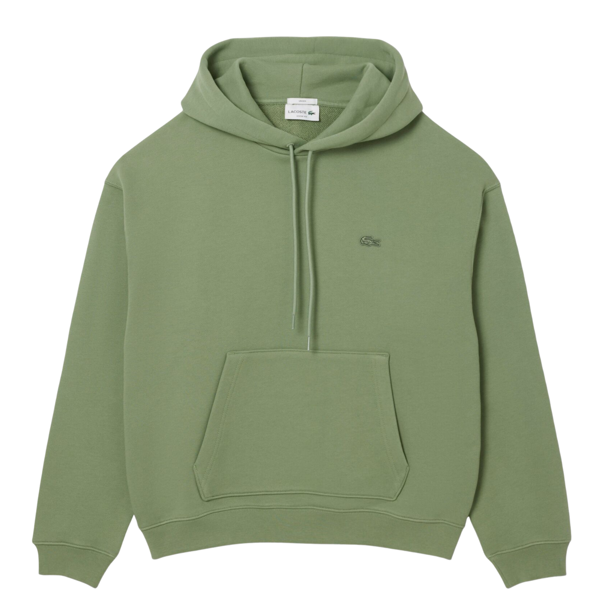 Mens Lacoste Sage Green Heavy Fleece Hoodie