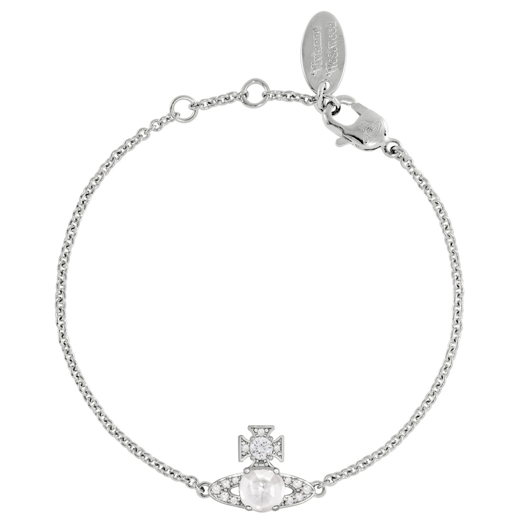 Vivienne Westwood Platinum/White CZ Ondina Bracelet