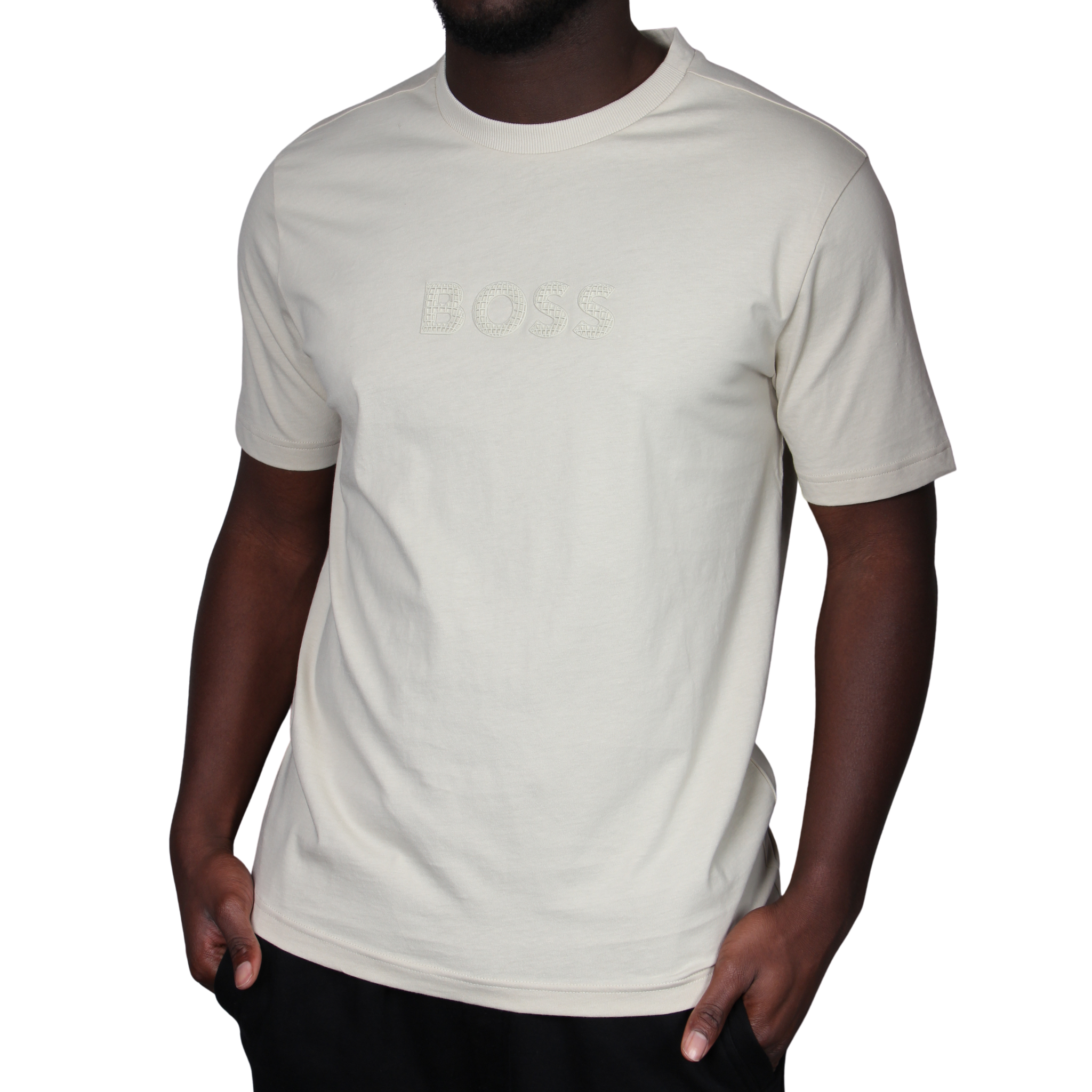 Mens BOSS Light Beige TS_Terrace Logo S/s T Shirt