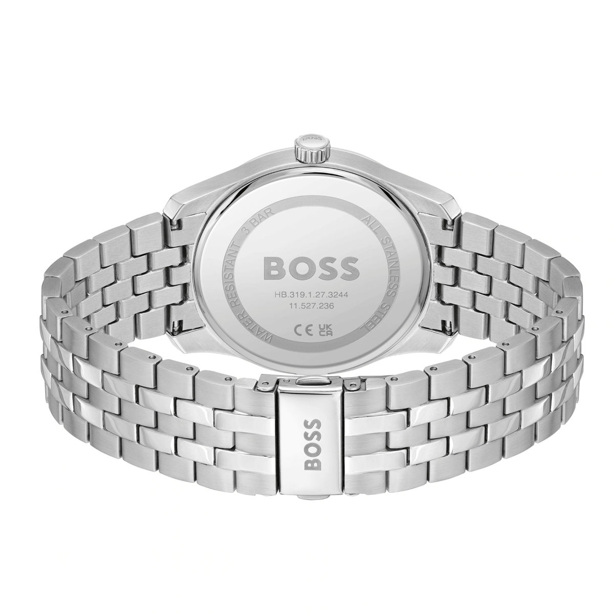 Mens BOSS Silver/Black Principle Watch & Cardholder Set