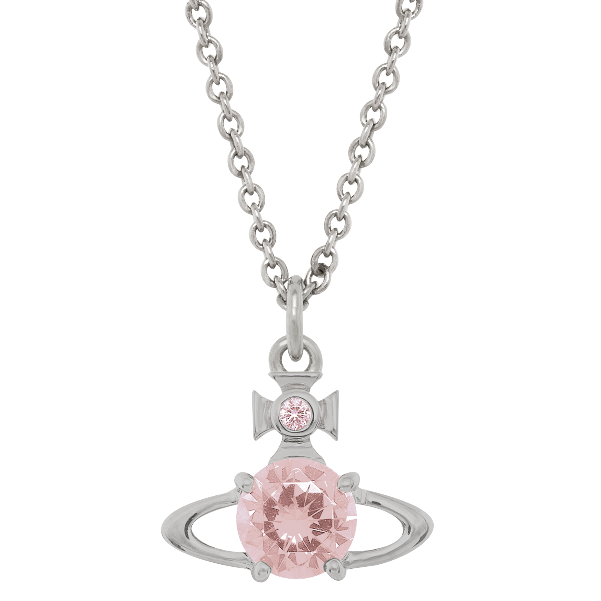 Vivienne Westwood Platinum/Champagne CZ Reina Pendant Necklace