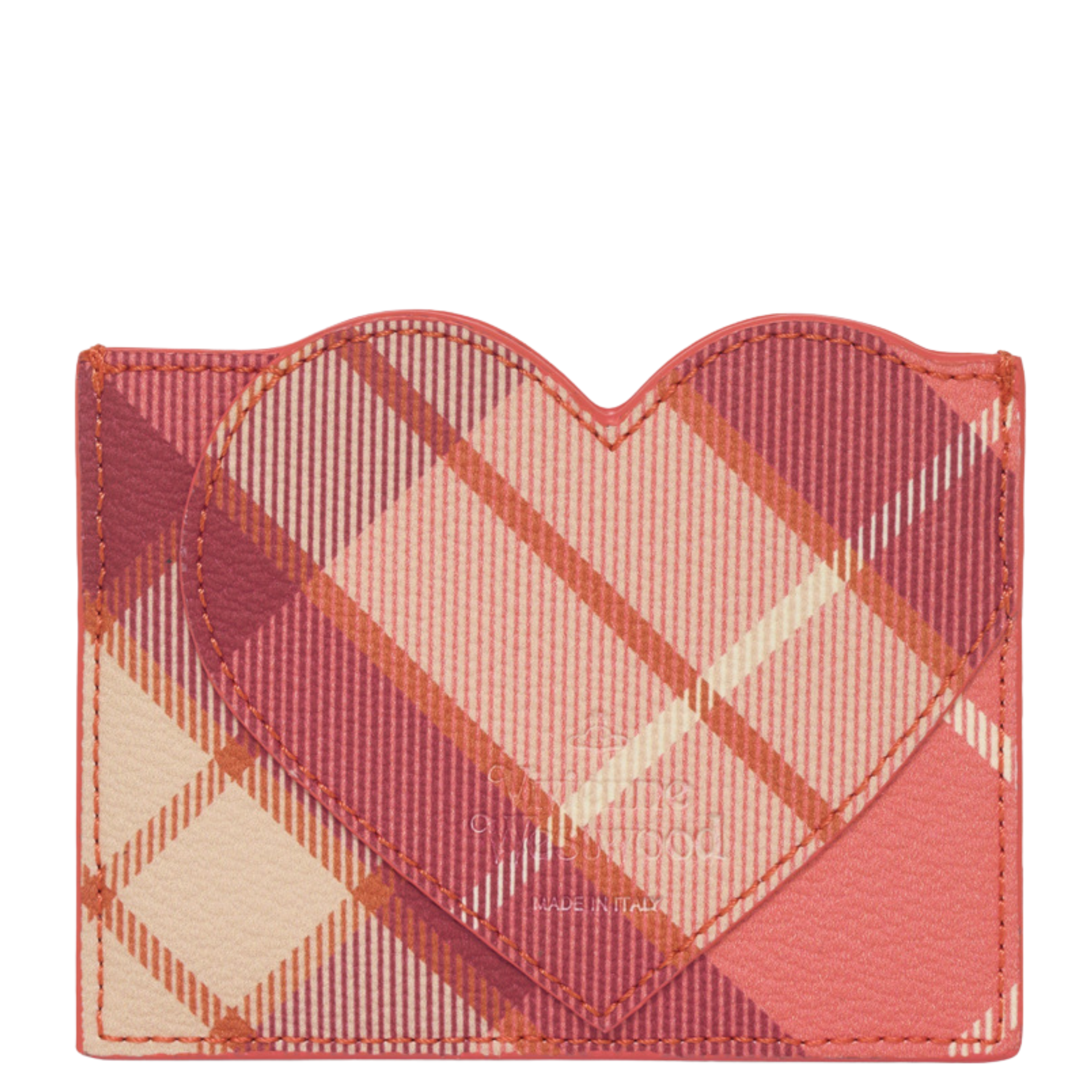 Womens Vivienne Westwood Fraser Pink Tartan Heart Card Holder