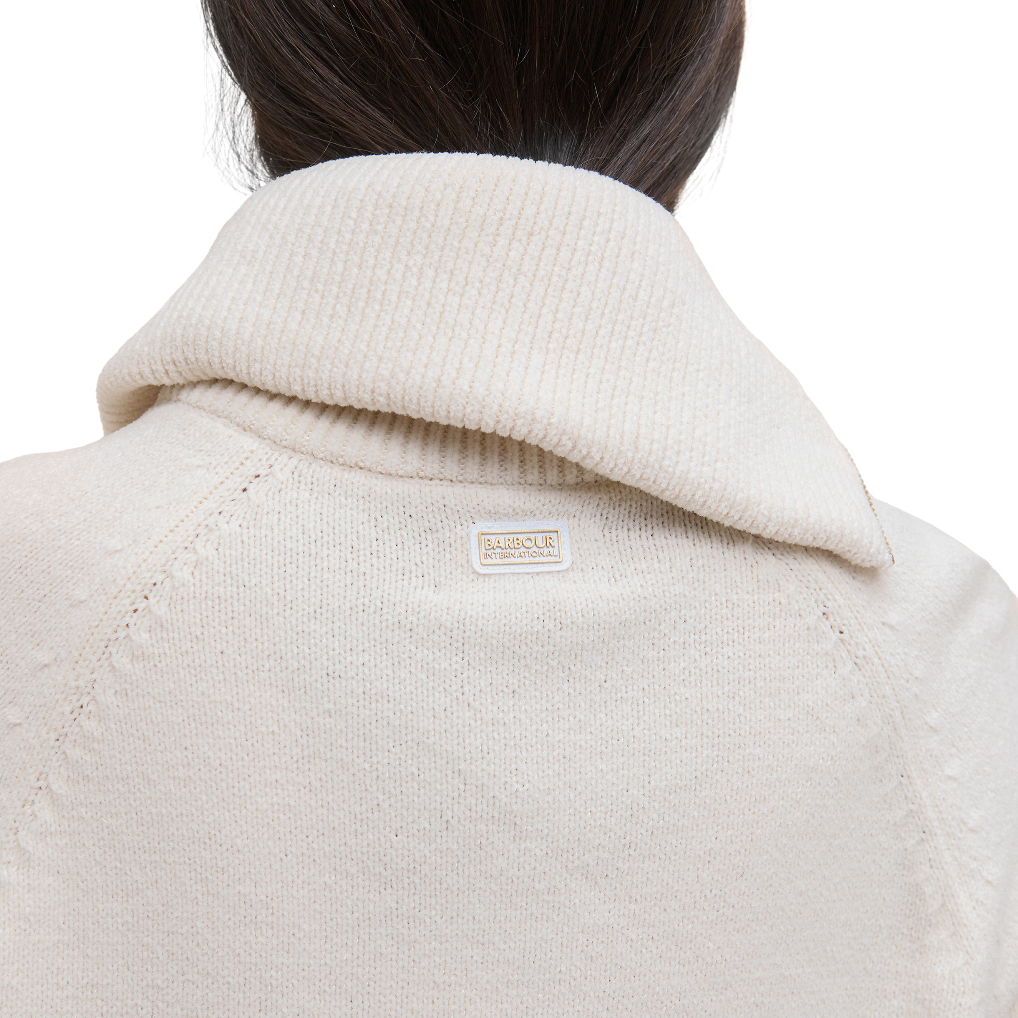 Womens Barbour International Off White Saskia Knitted Jumper