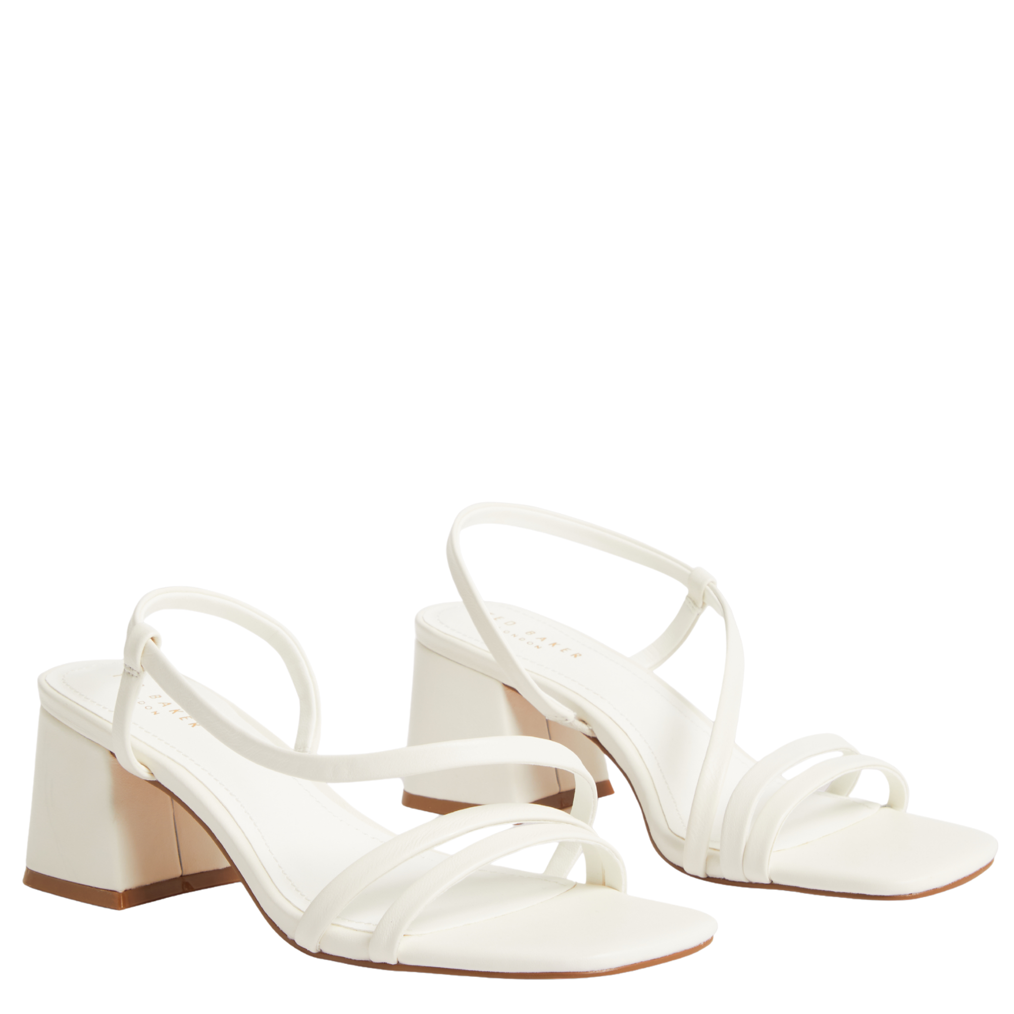 Womens Ted Baker White Izabeel Strappy Block Heels