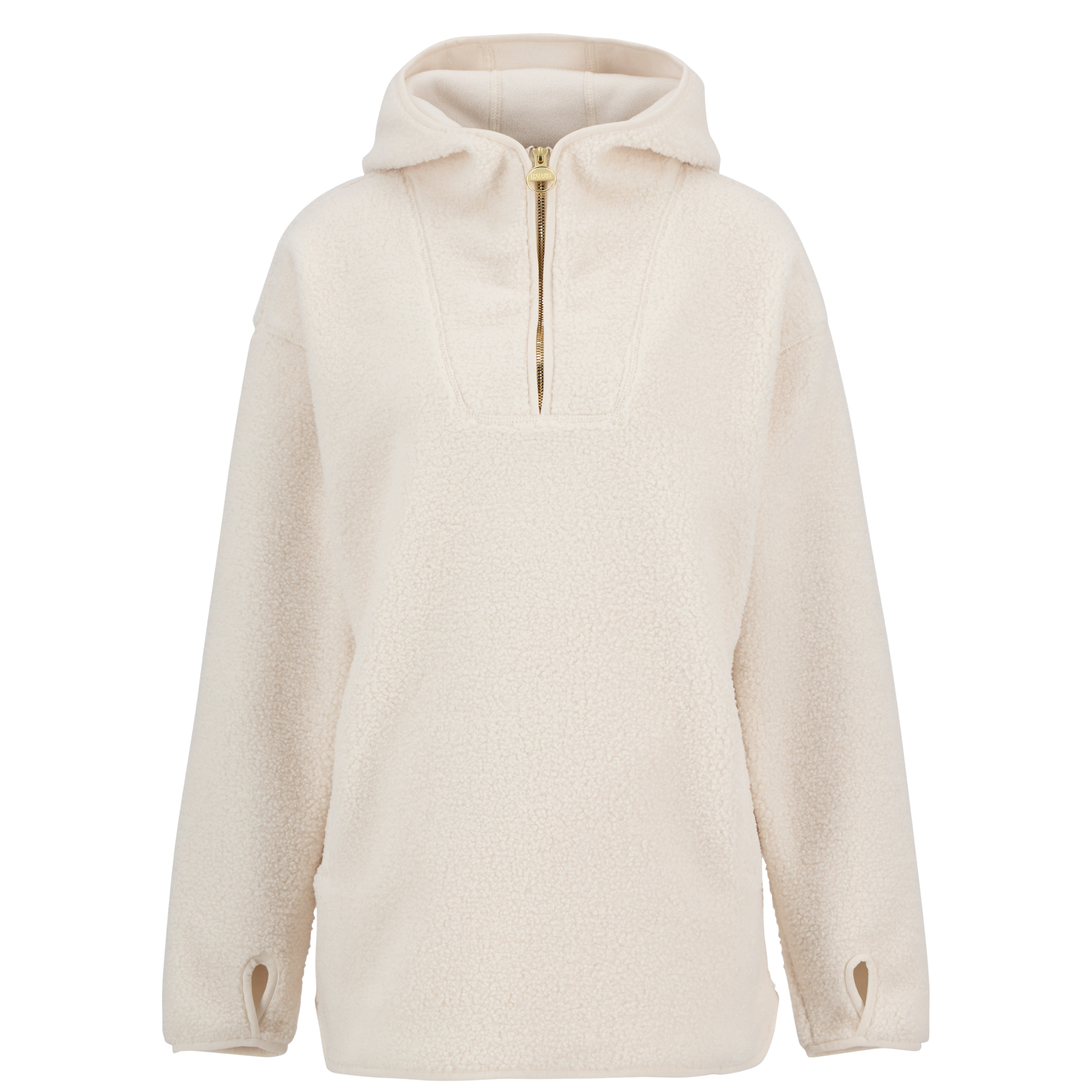 Womens Barbour International Ecru Boston Fleece Hoodie