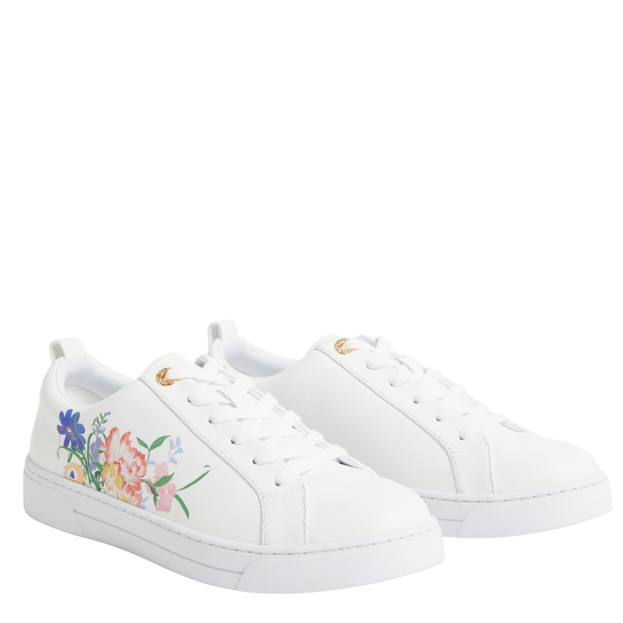 Womens Ted Baker White Kaiila Printed Detail Trainers