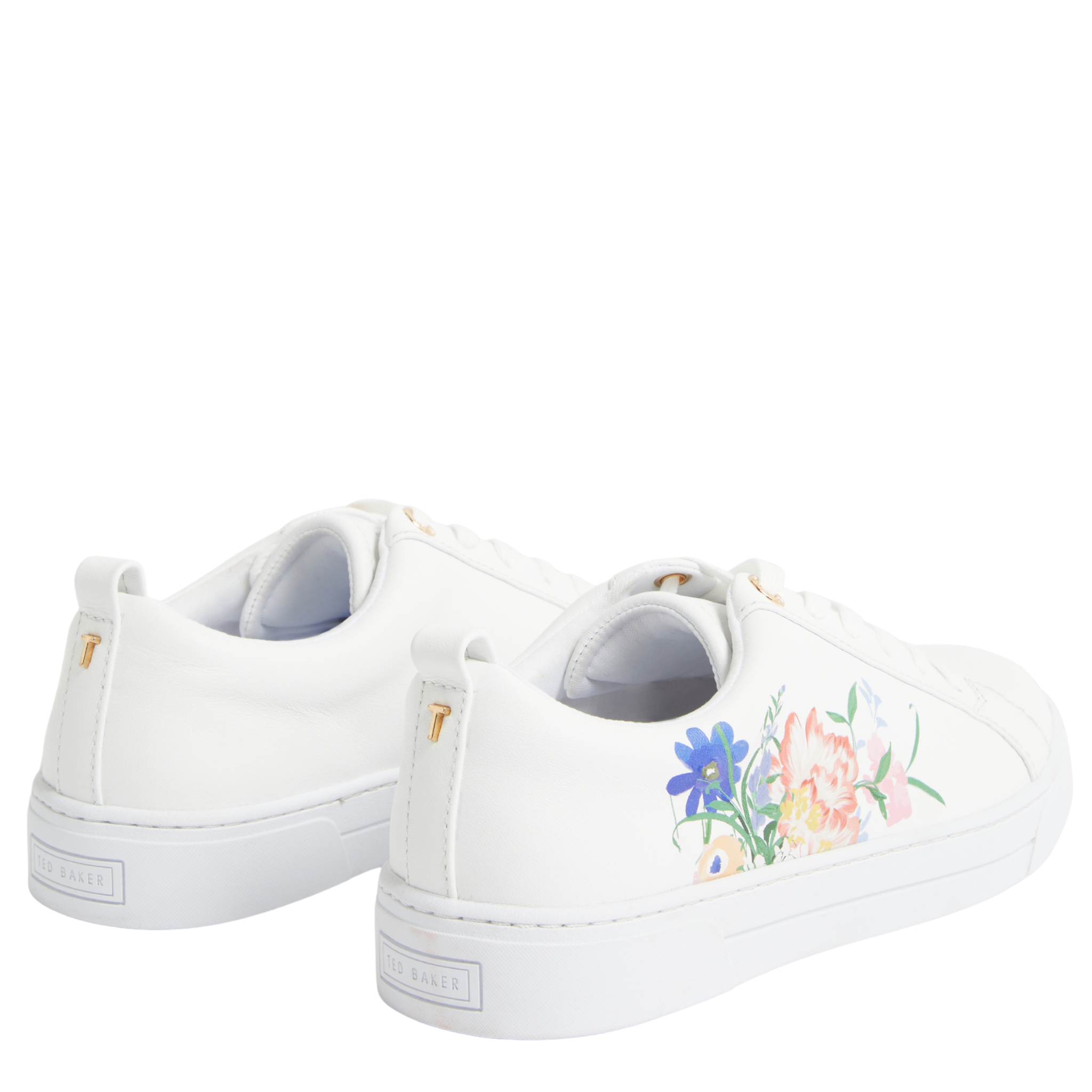 Womens Ted Baker White Kaiila Printed Detail Trainers