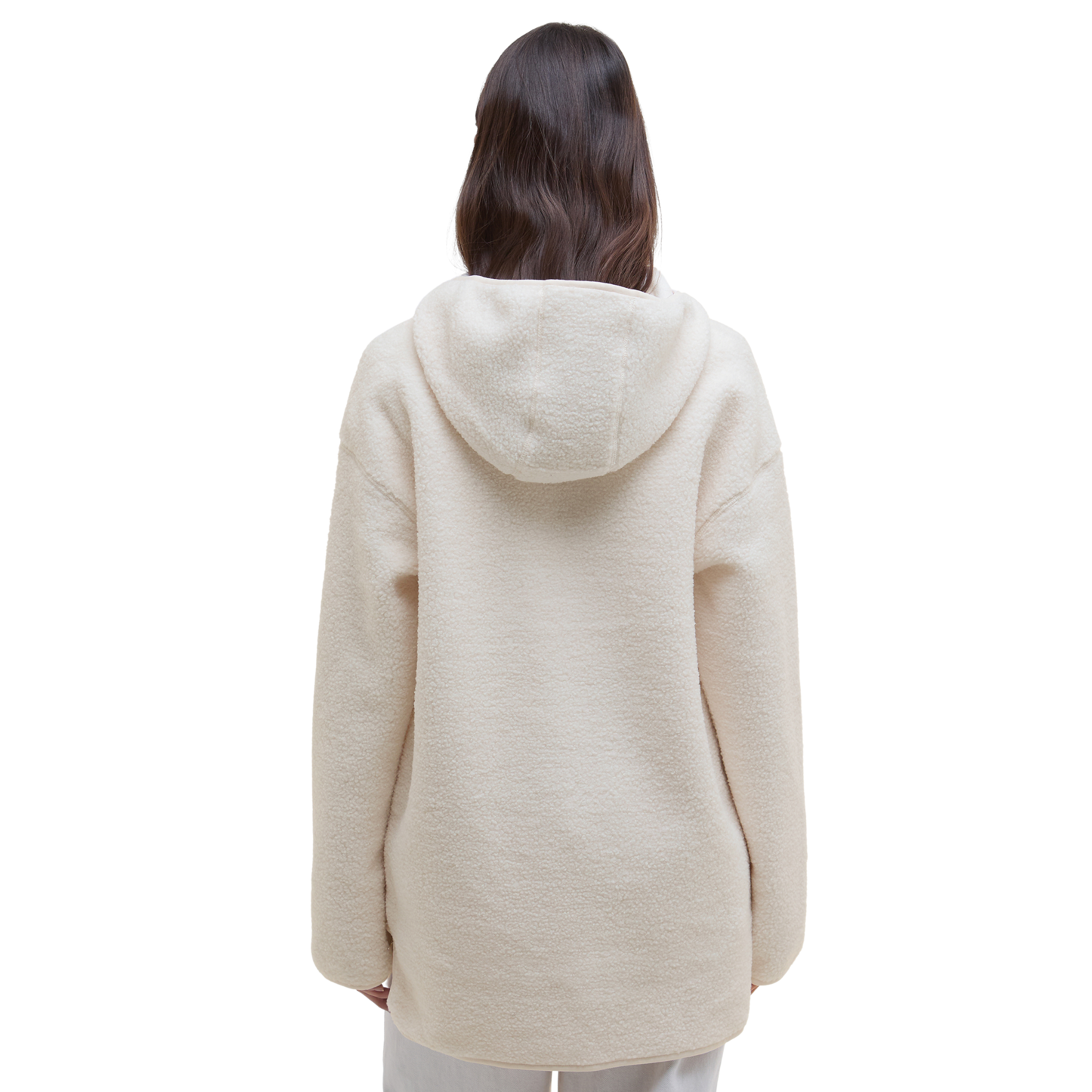 Womens Barbour International Ecru Boston Fleece Hoodie