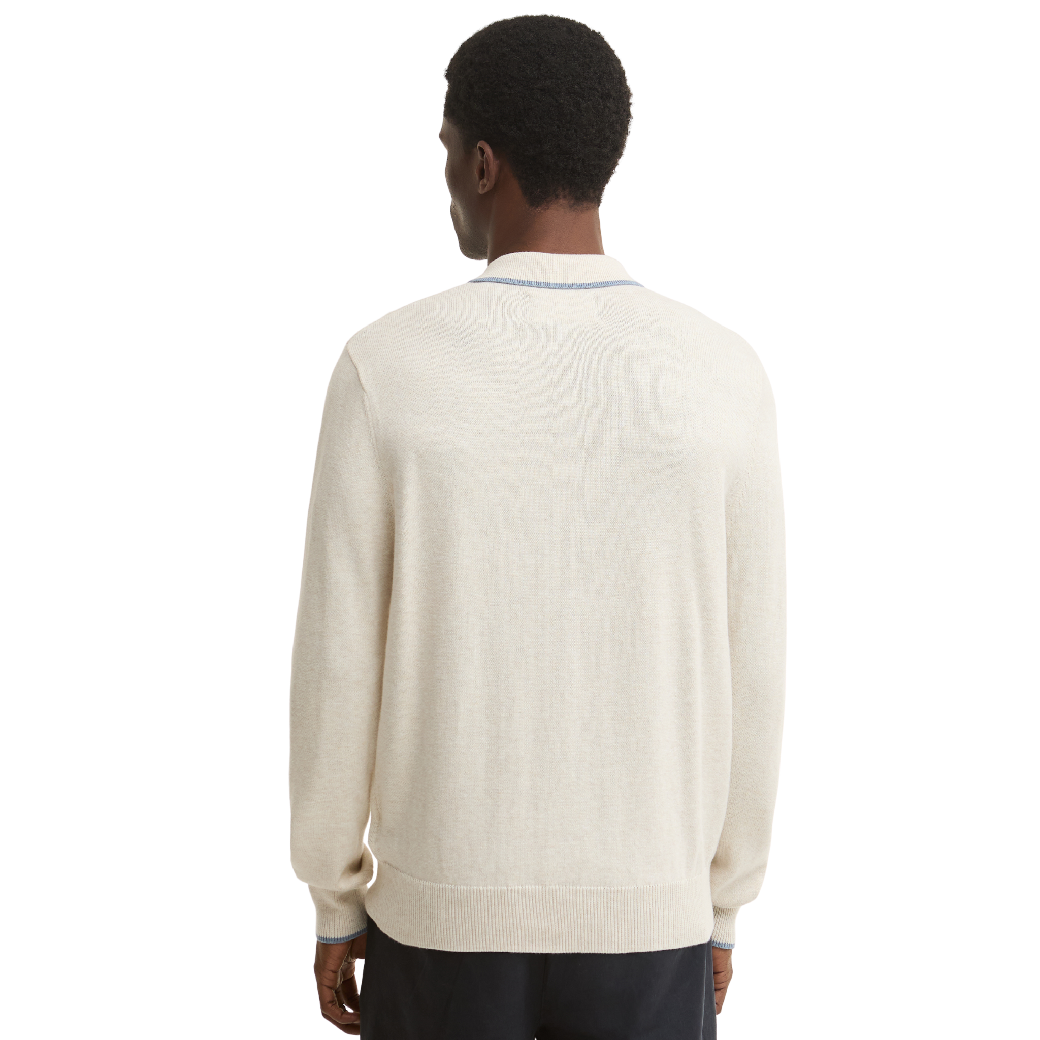 Mens Barbour Whisper White Taunton Knitted L/s Polo