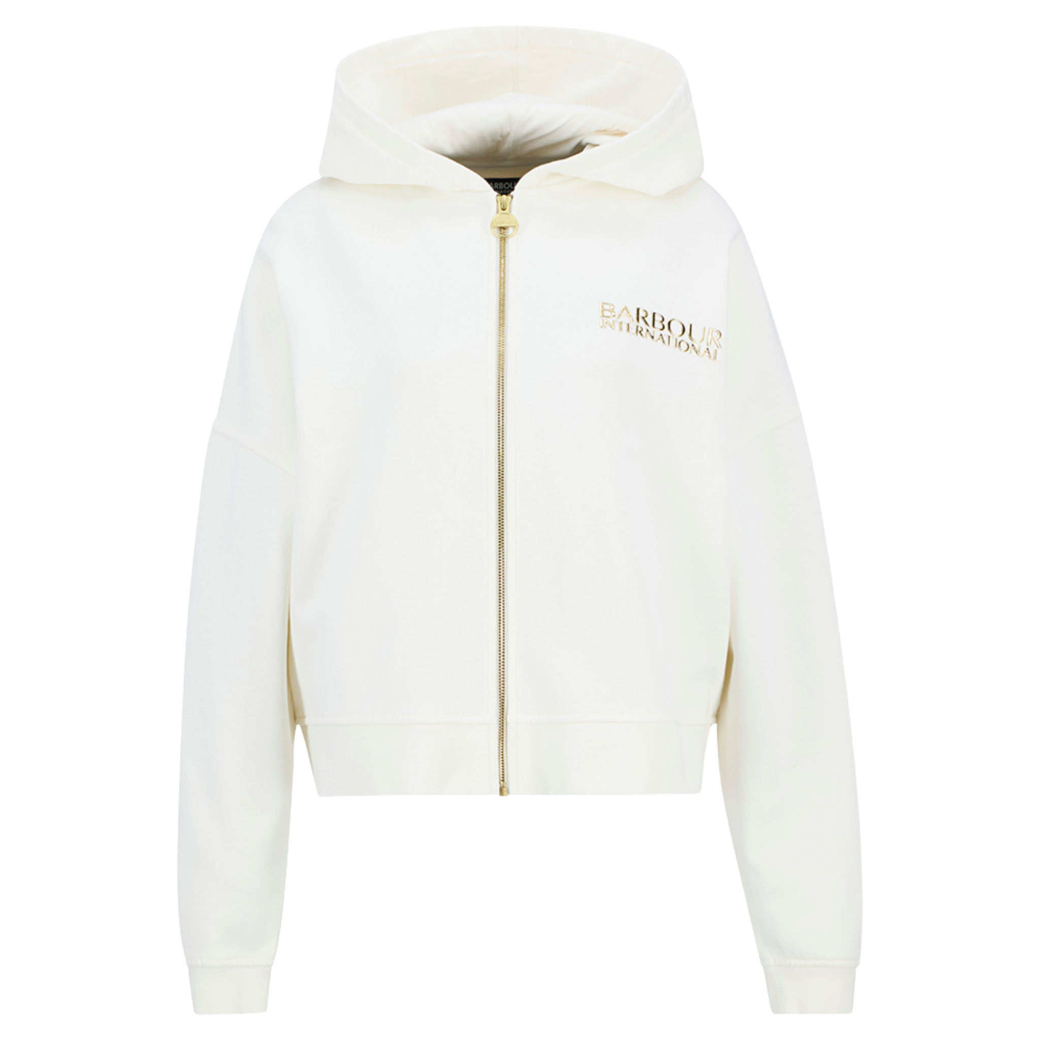 Womens Barbour International Off White Lana Zip Hoodie