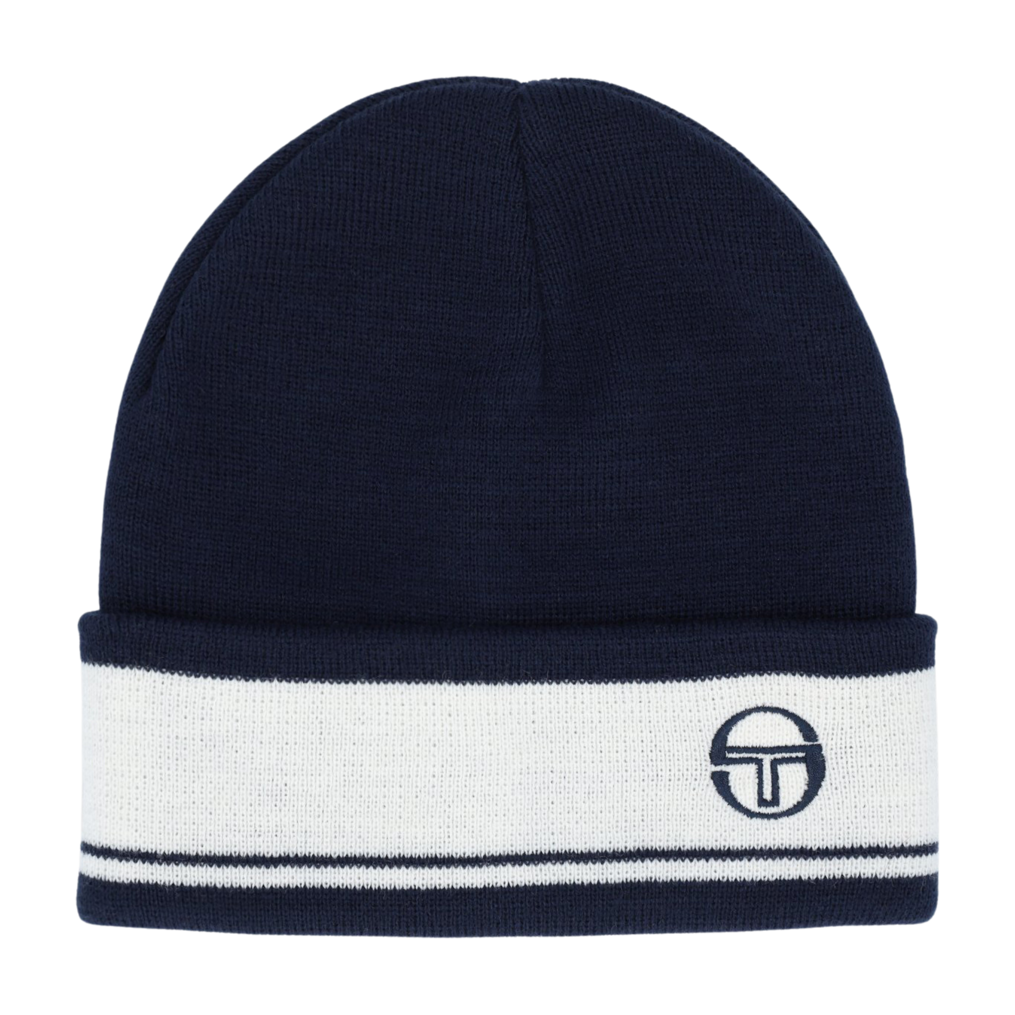 Mens Sergio Tacchini Maritime Blue/Gardenia Sellarz Striped Beanie
