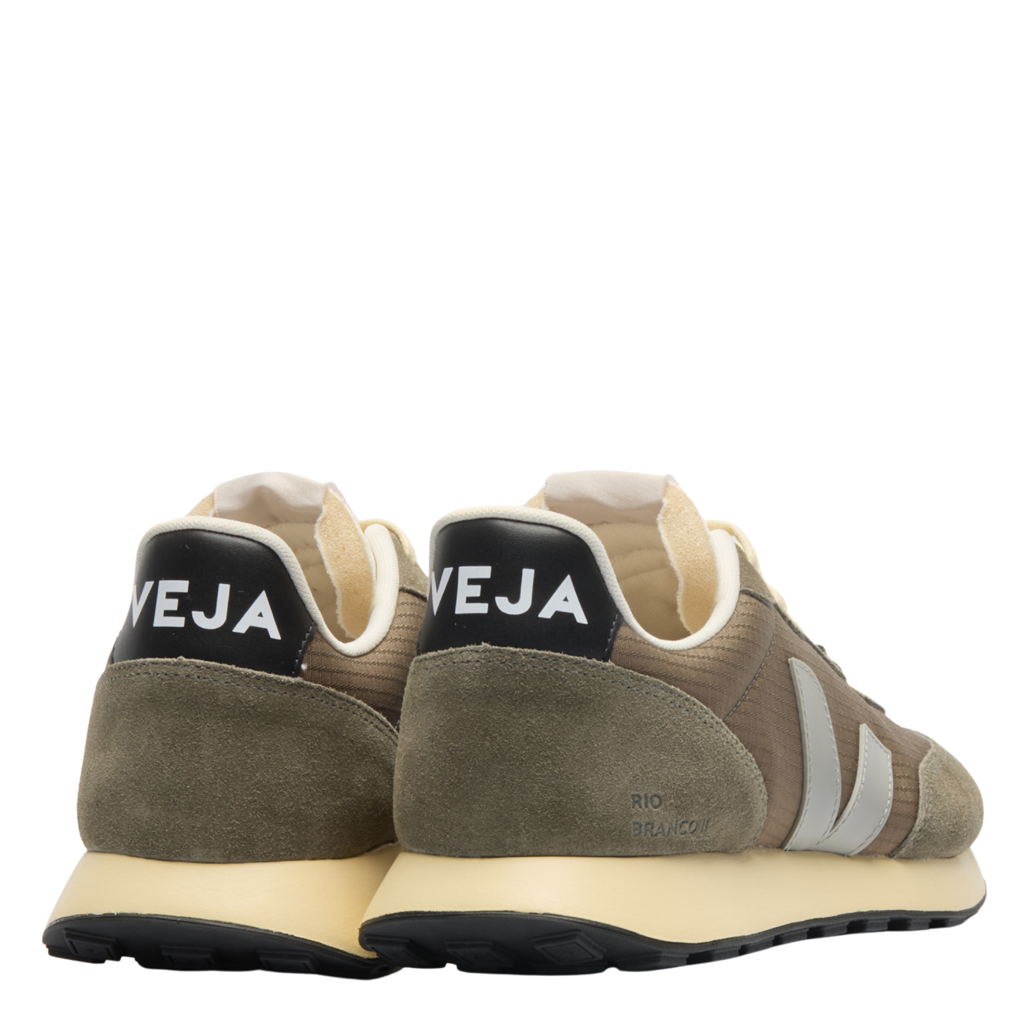 Mens VEJA Kaki Oxford Grey/Black Rio Branco II Trainers
