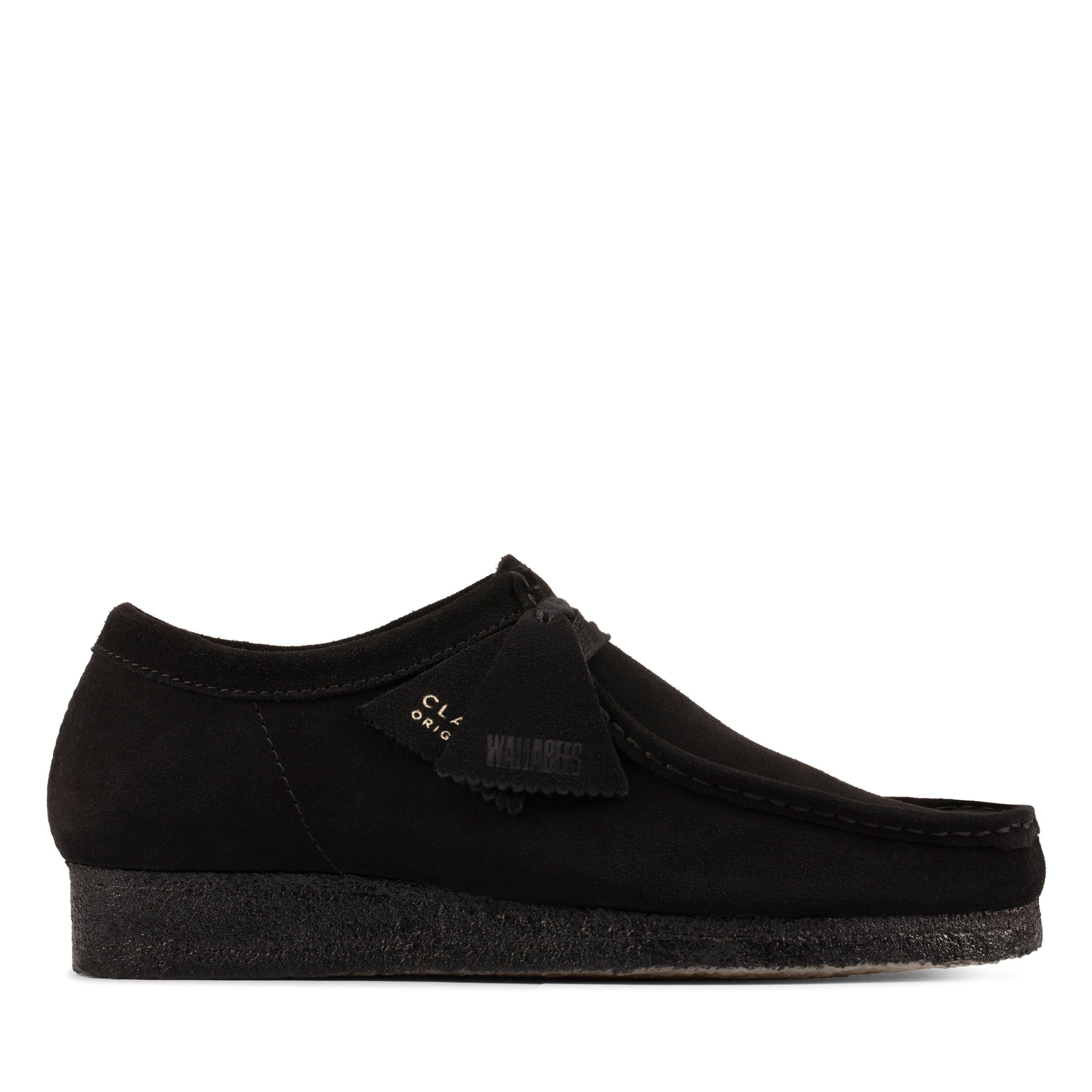 Mens Clarks Originals Black Suede Wallabee Shoes
