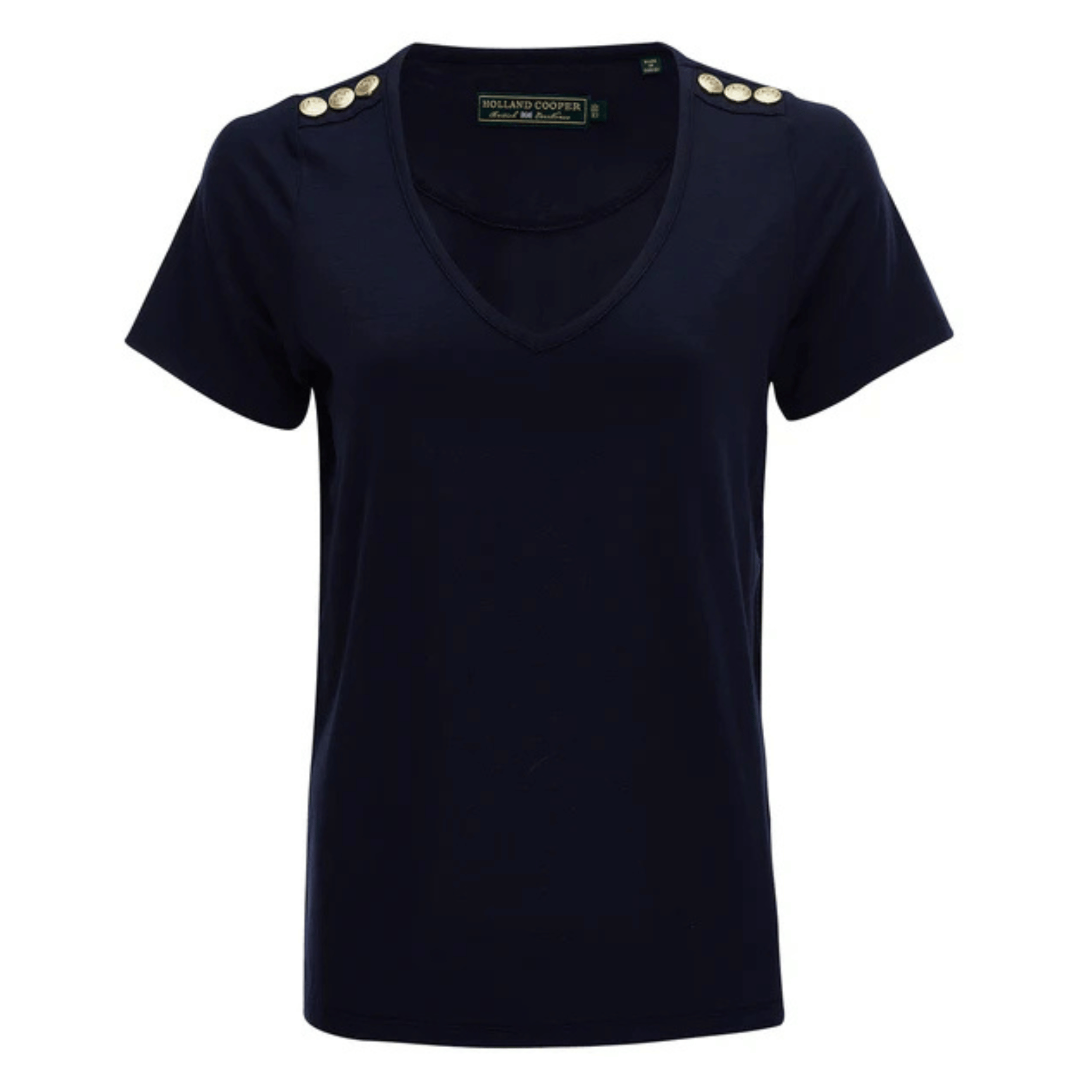 Womens Holland Cooper Navy Relax Fit V-Neck S/s T Shirt