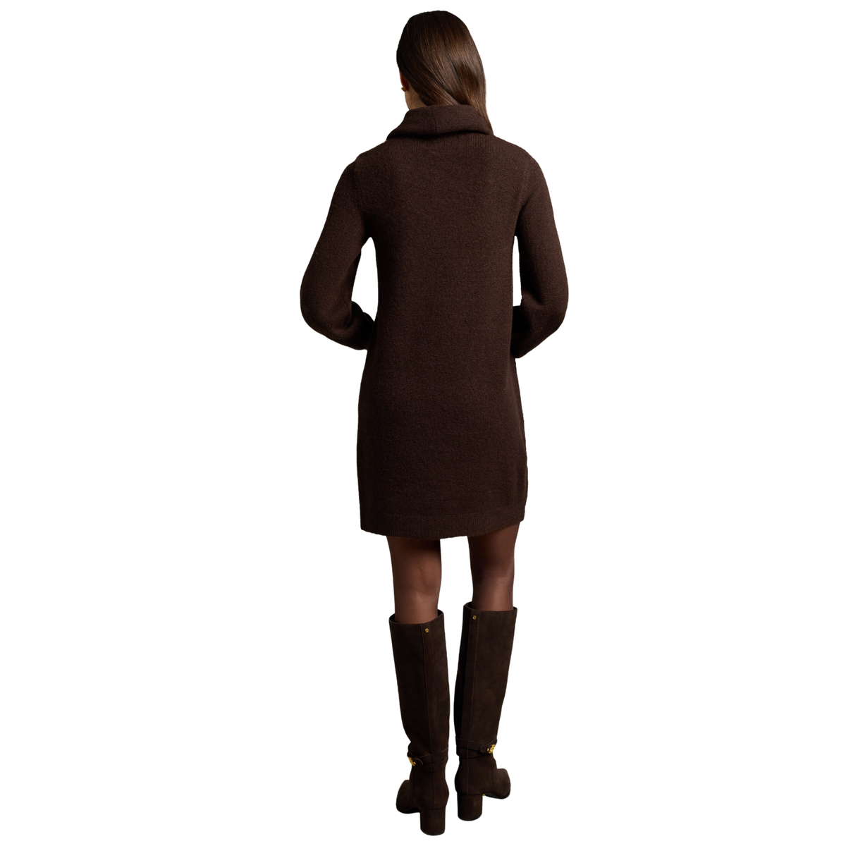 Womens Holland Cooper Chocolate Berkeley Roll Neck Dress