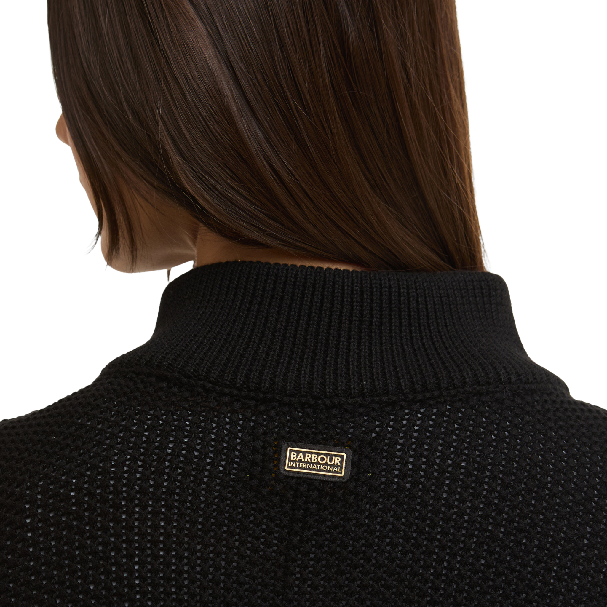 Womens Barbour International Black Rae Knitted Jumper