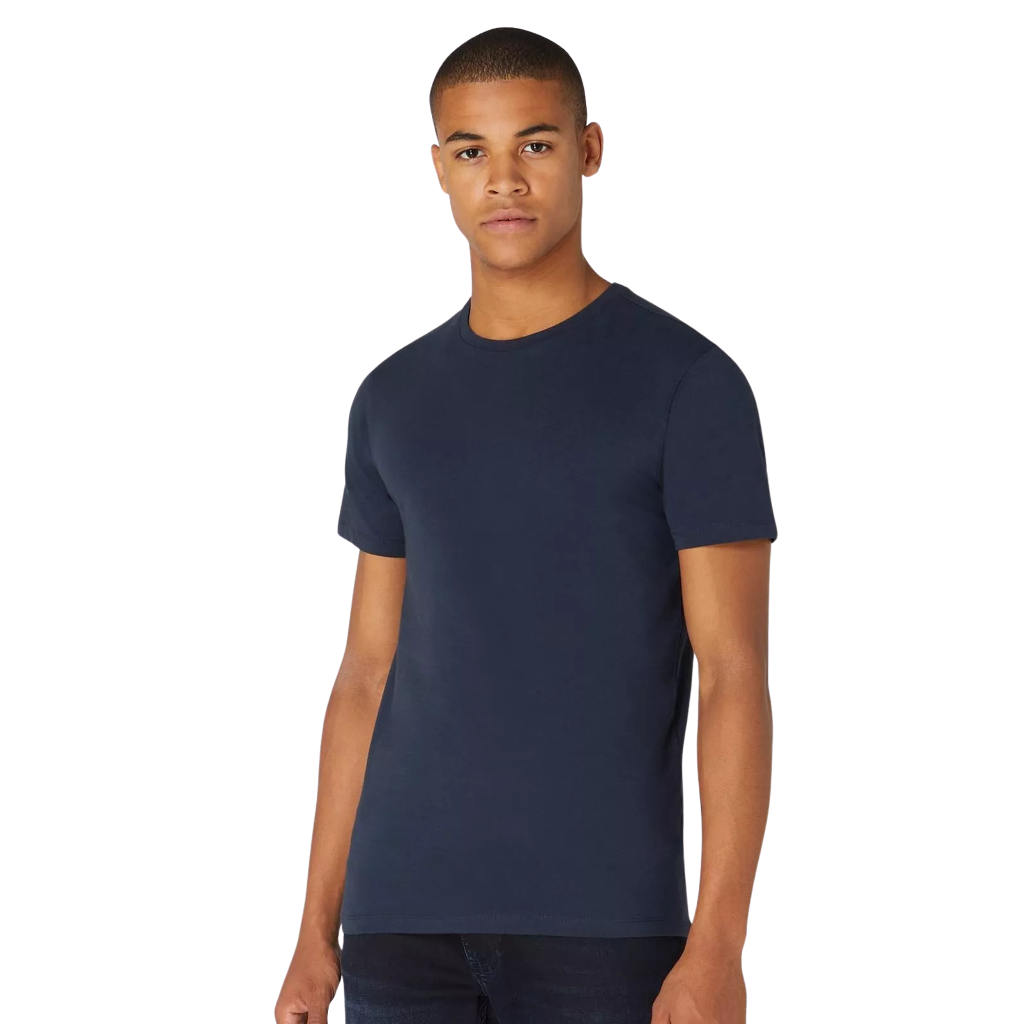 Mens Remus Uomo Navy Cotton Stretch S/s T Shirt