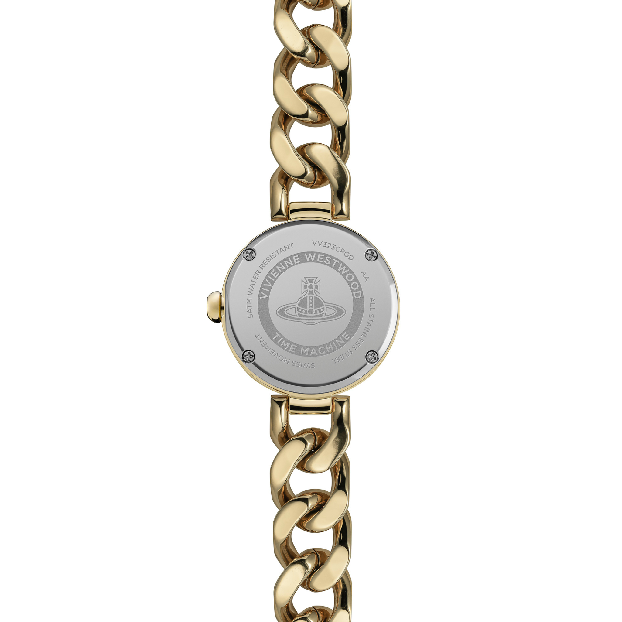 Womens Vivienne Westwood Gold Orb Button Bracelet Watch