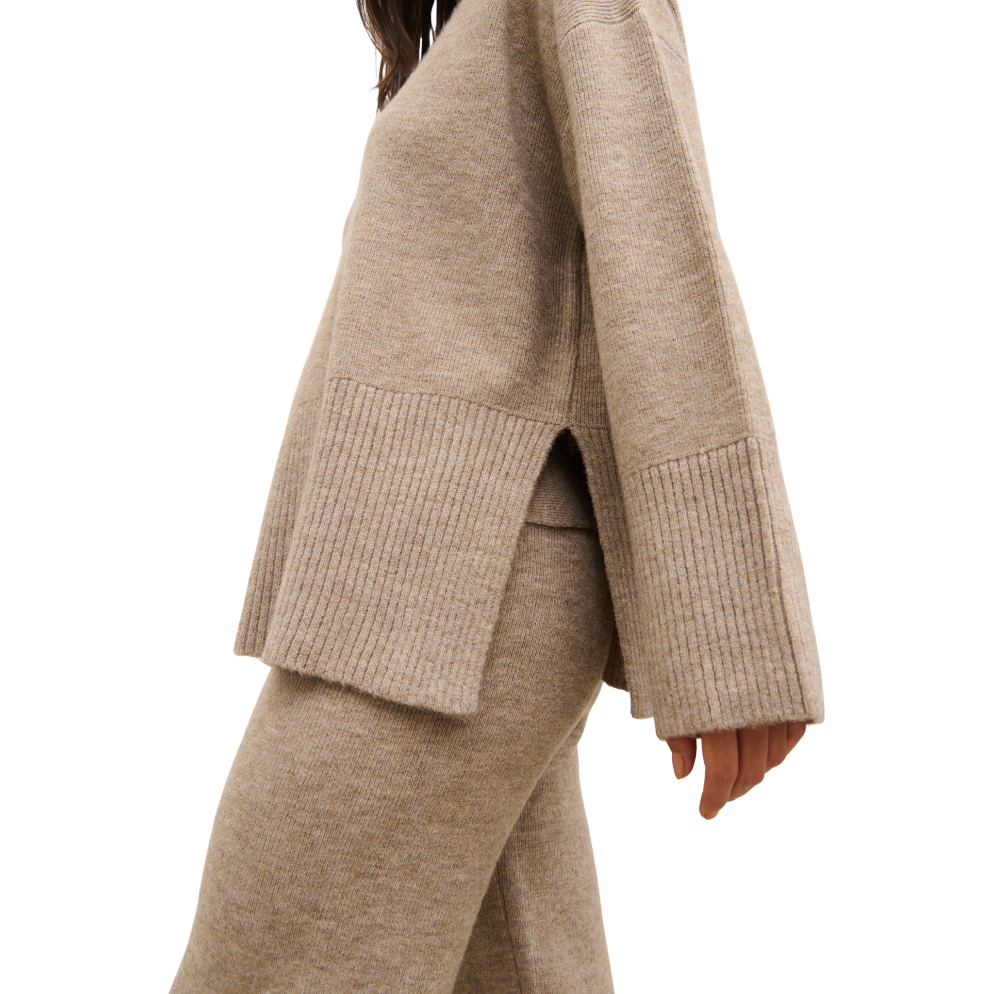Womens Pretty Lavish Mushroom Kimberley Knit Jumper